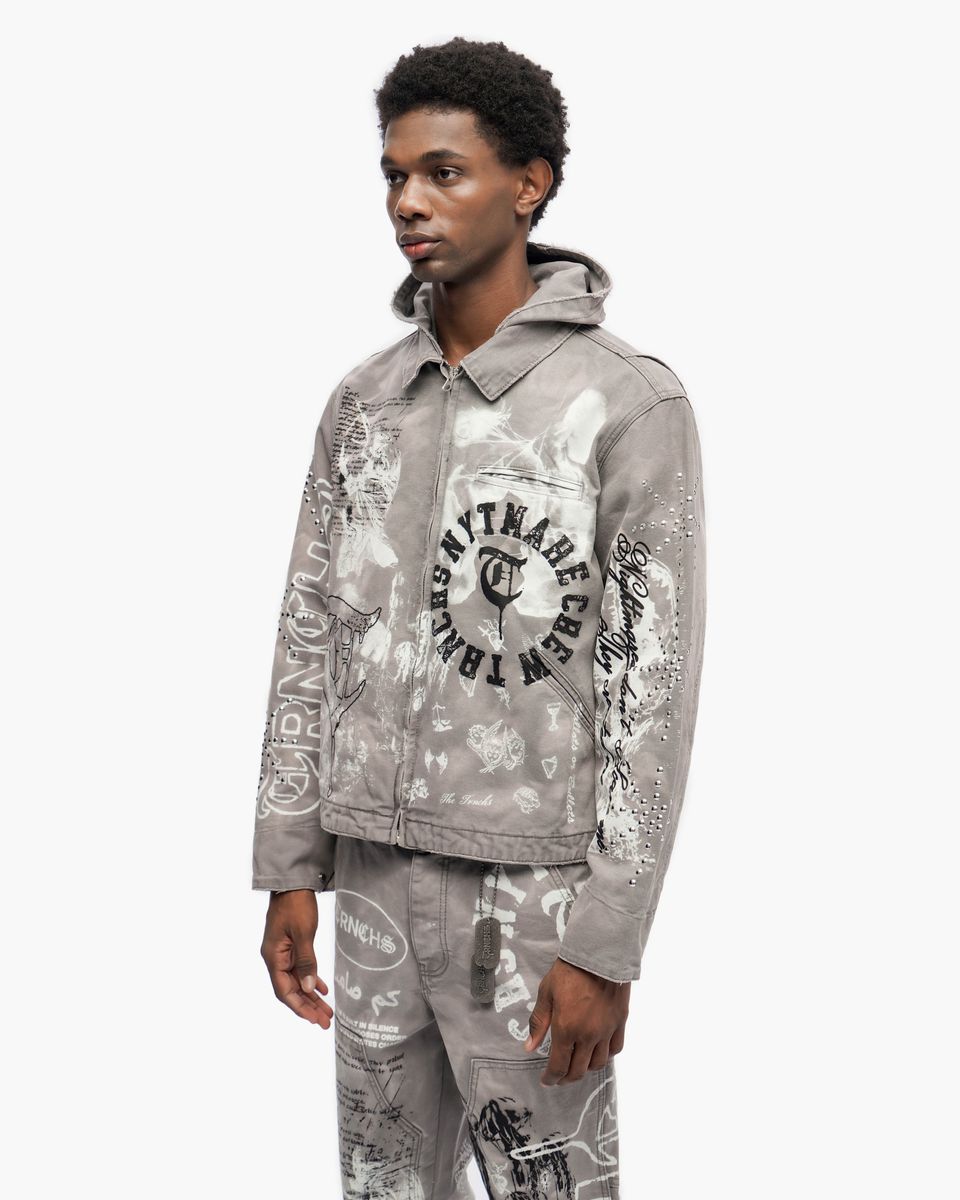 Shadow Rebellion Vintage Light Grey Hoodie