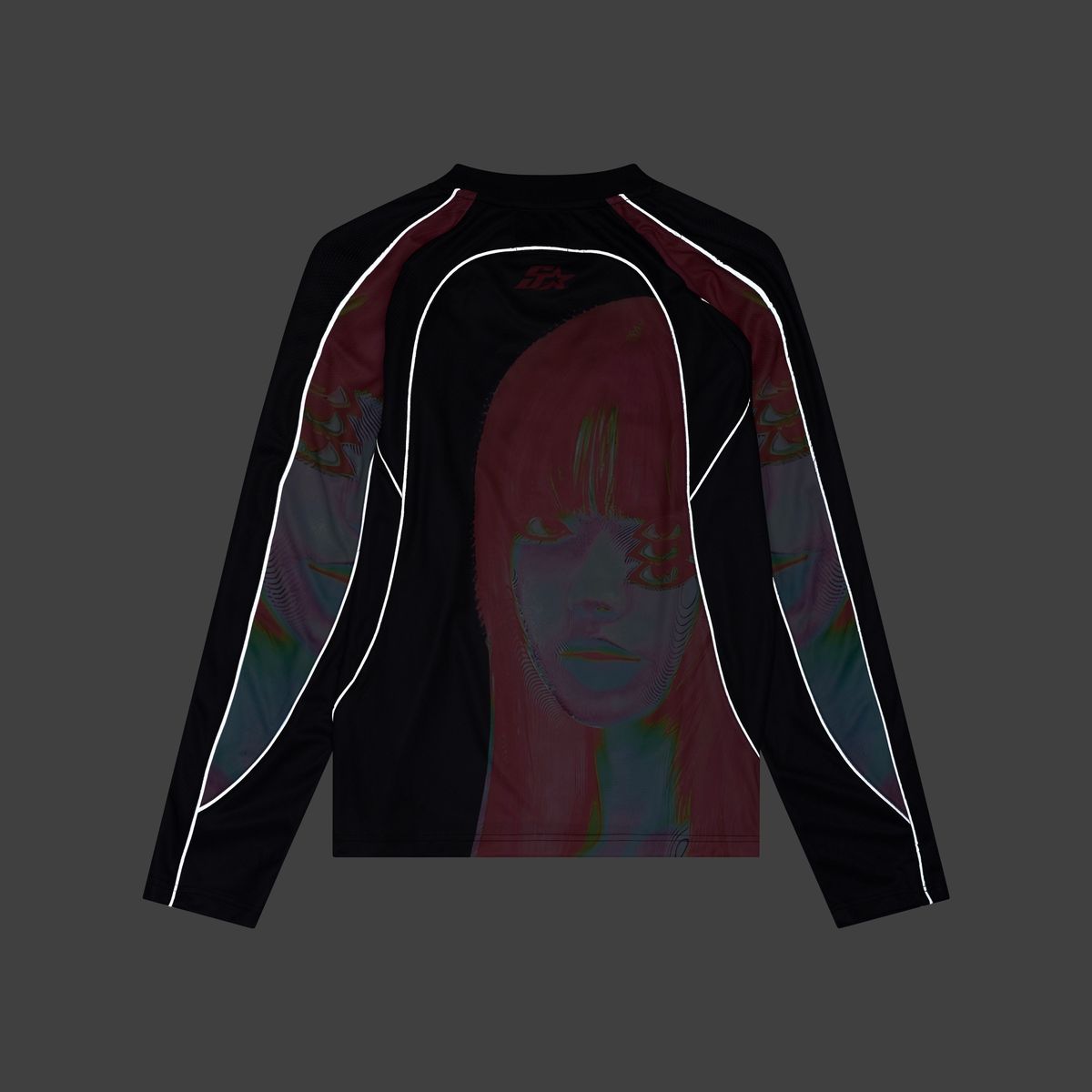 Sanity Y2K Graphic Long-Sleeve Jersey – Black/Pink