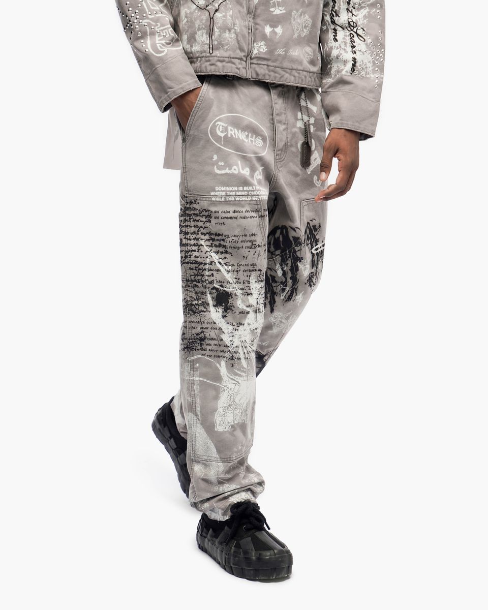 Shadow Rebellion Vintage Light Grey Straight Fit Jeans