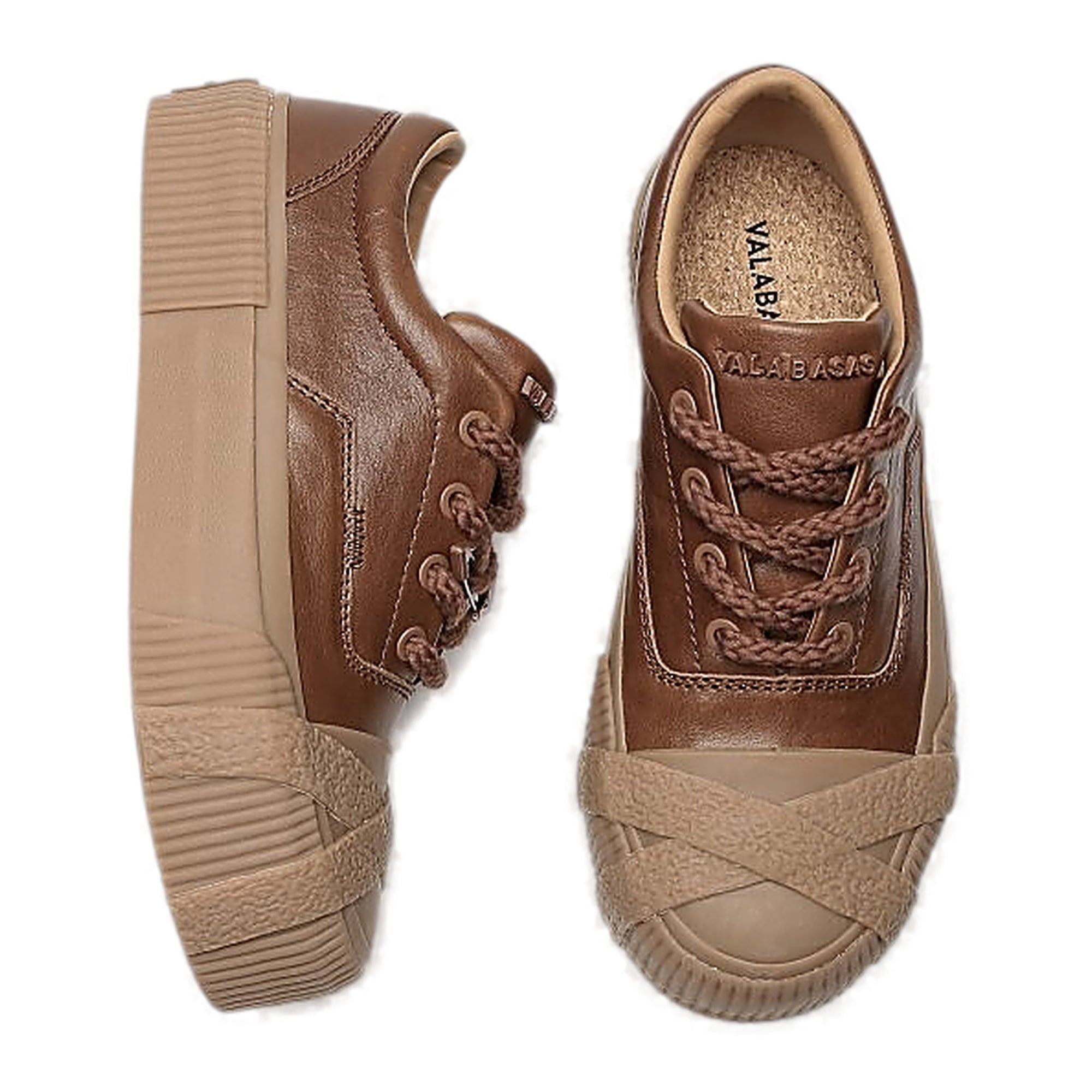 Valabasas Twisted Metal Sneakers - Platform Cognac/Brown