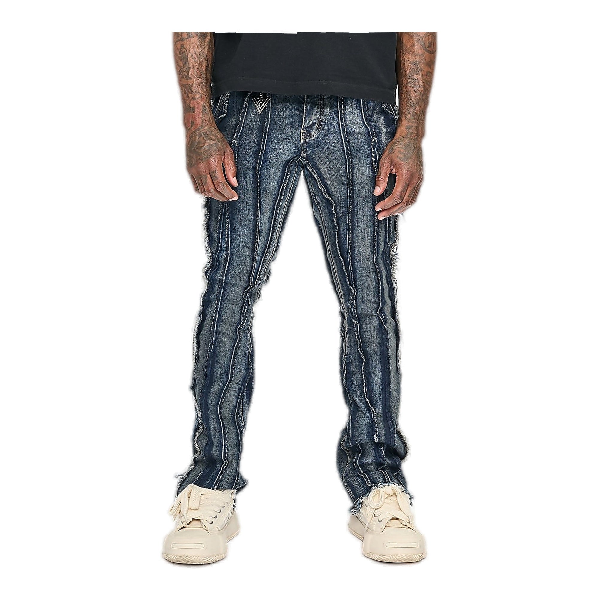 Valabasas Twisted Stacked Denim Men's Jeans - Dark Wash