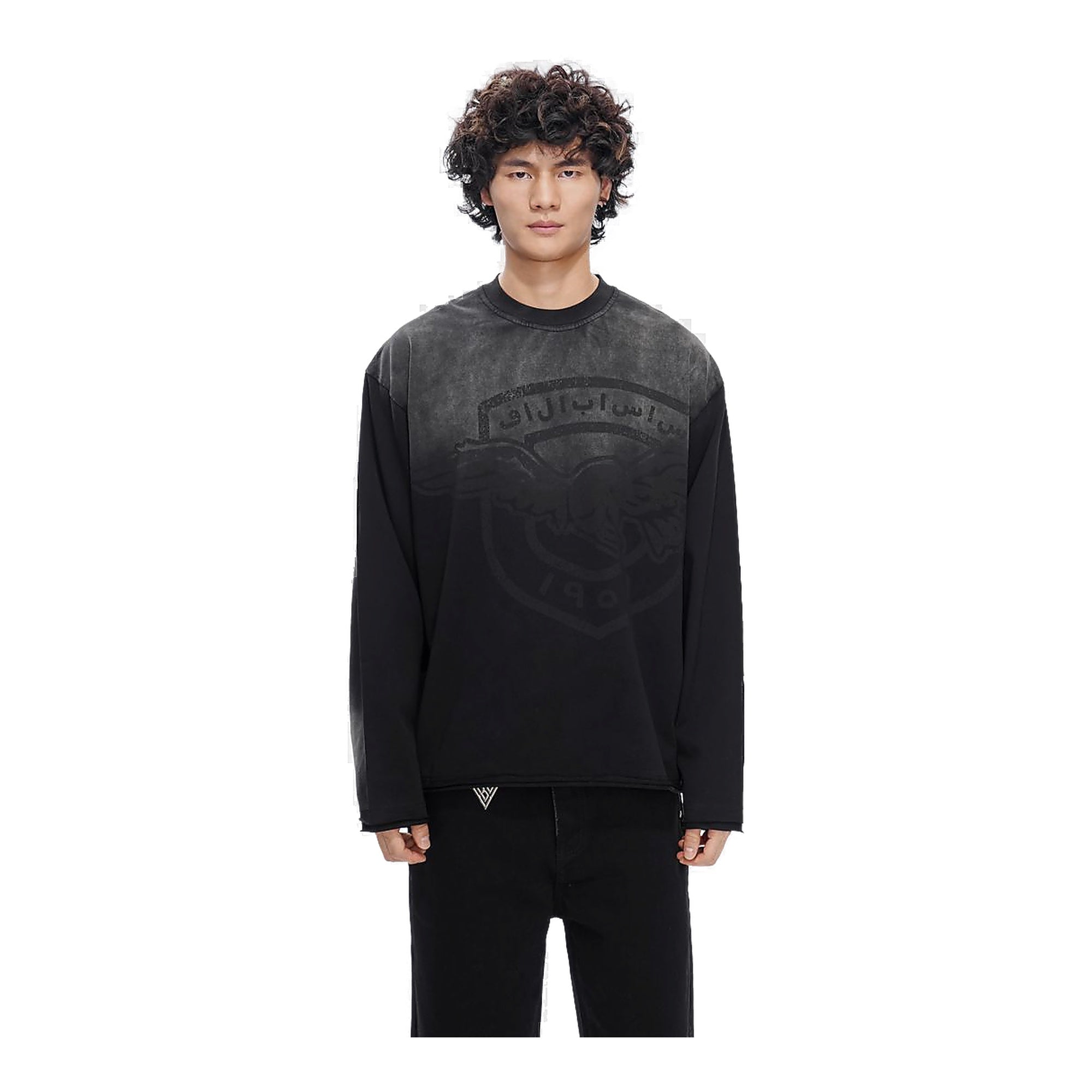 Valabasas Air Black And Blue Crew Neck Sweatshirt - Graphic Print