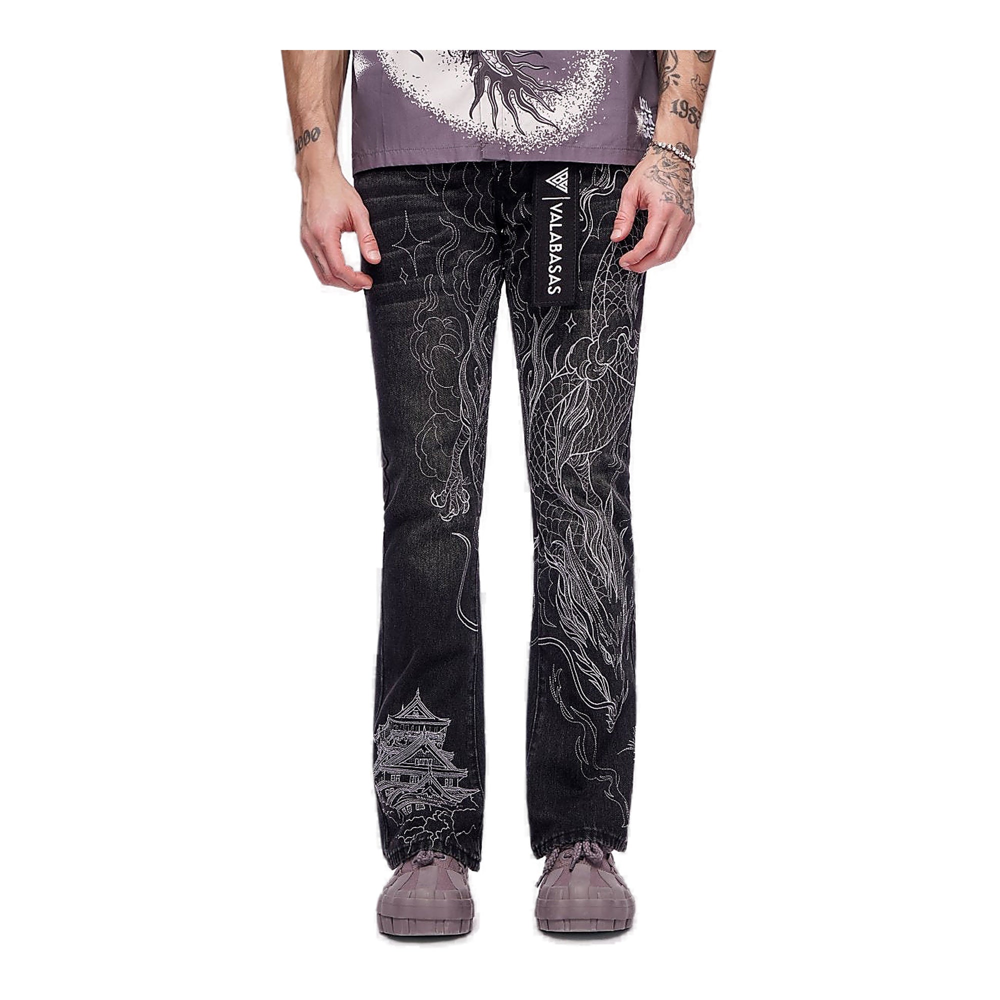 Valabasas Temple Serpent Jeans - Vintage Wash