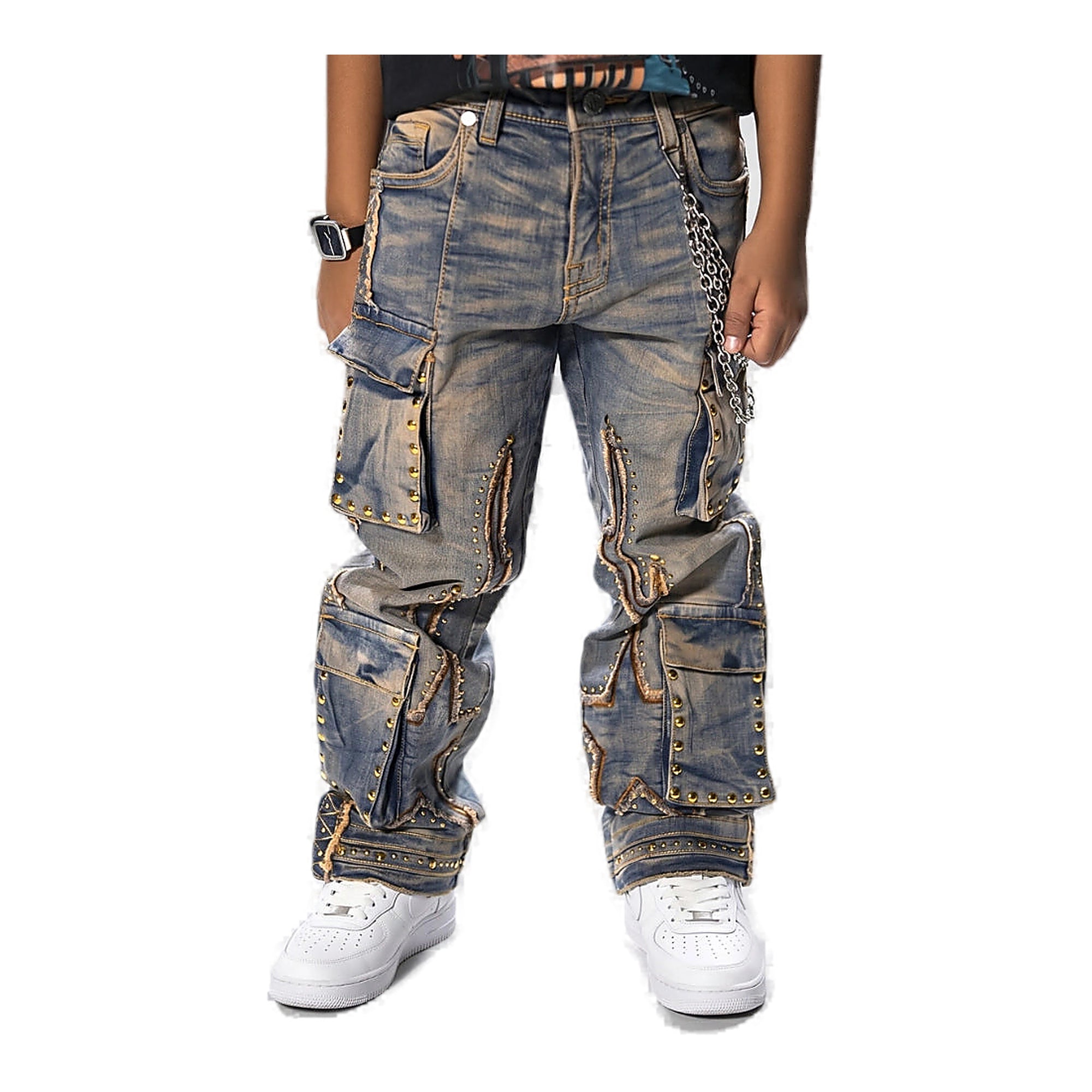 Elite Premium Chain Kids Jeans - Vintage Wash