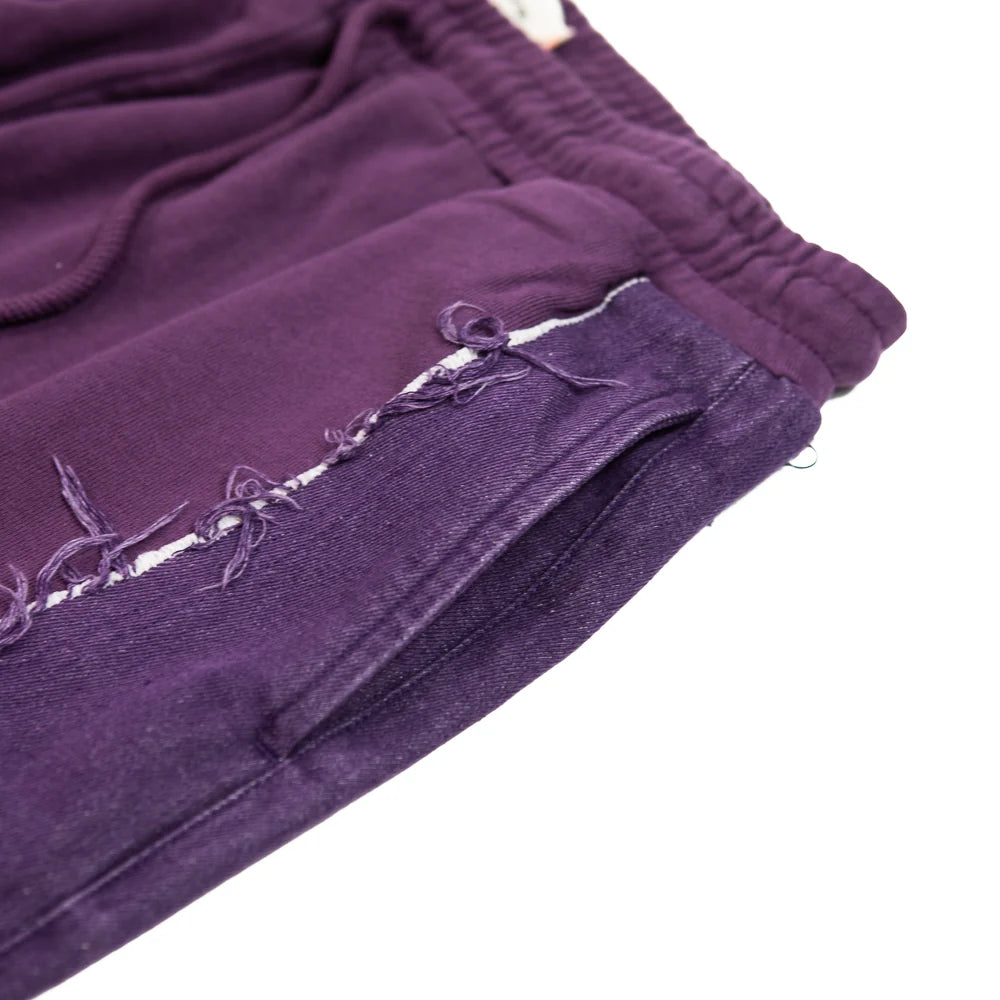 Denim Panel Flare Sweatpant