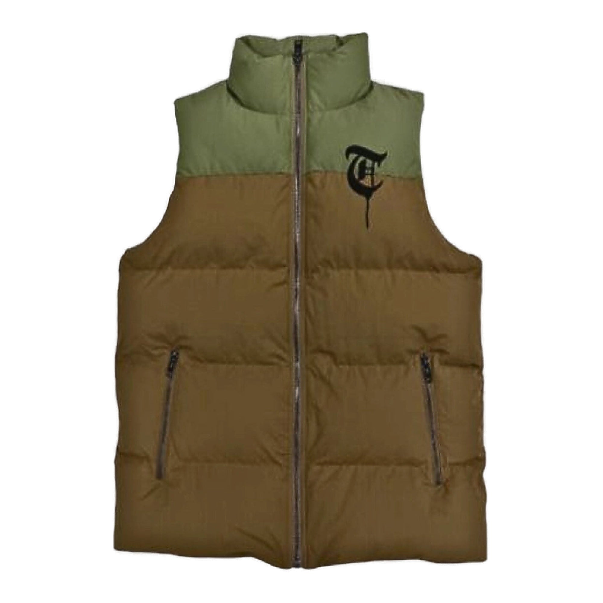 Trnchs "Aurora Green/Brown Bubble Vest" Puffer Vest