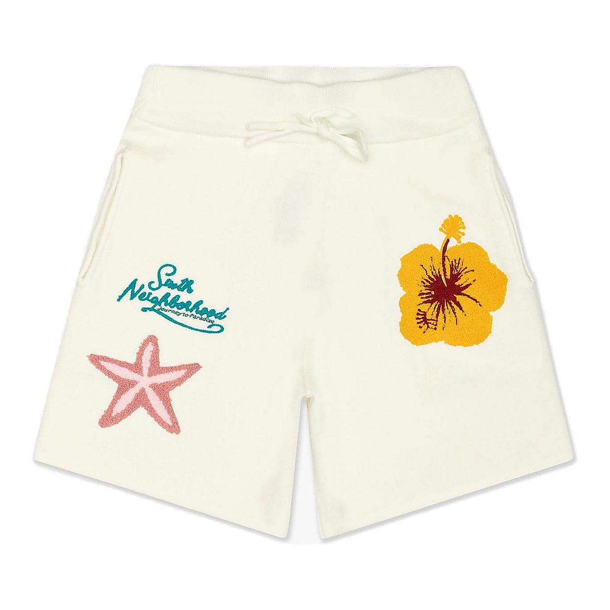 6th Nbrhd Waves Shorts - Chenille Appliqué Cream