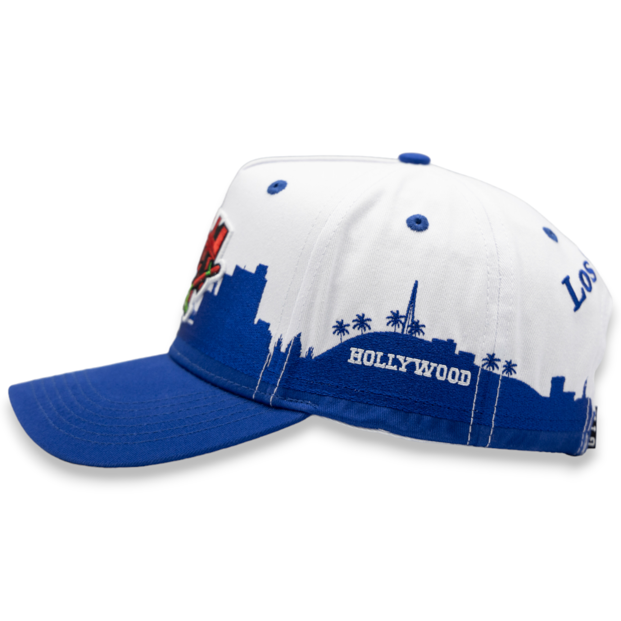 Gtth Blue and White Snapback Hat with Skyline Design