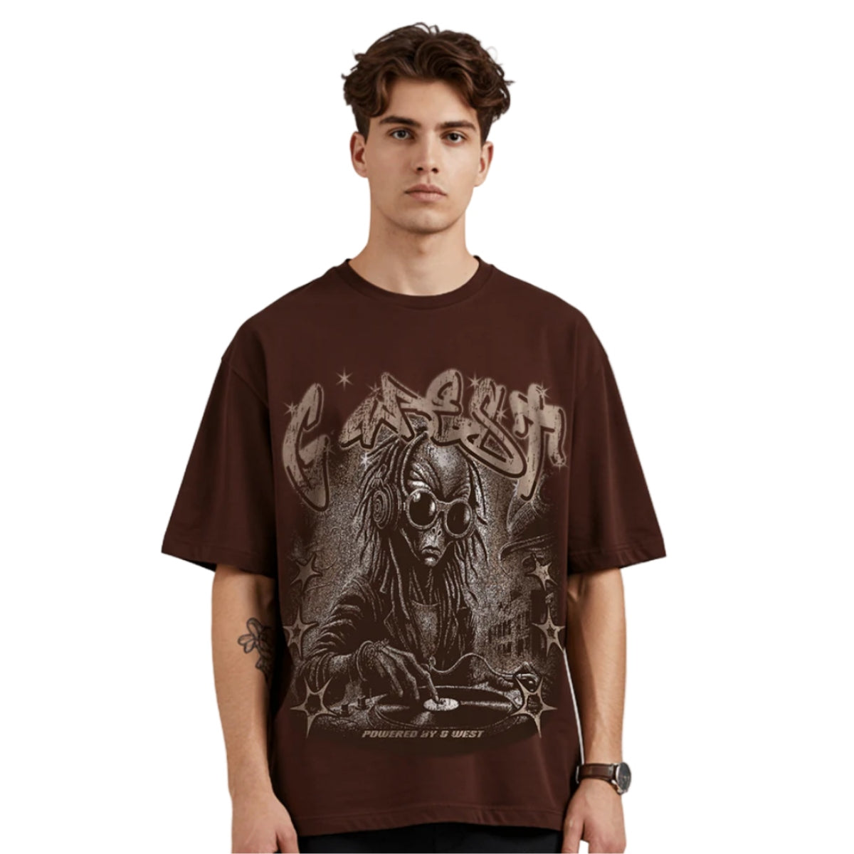 G-West "No Pulse Just Vibes" T-Shirt - Brown