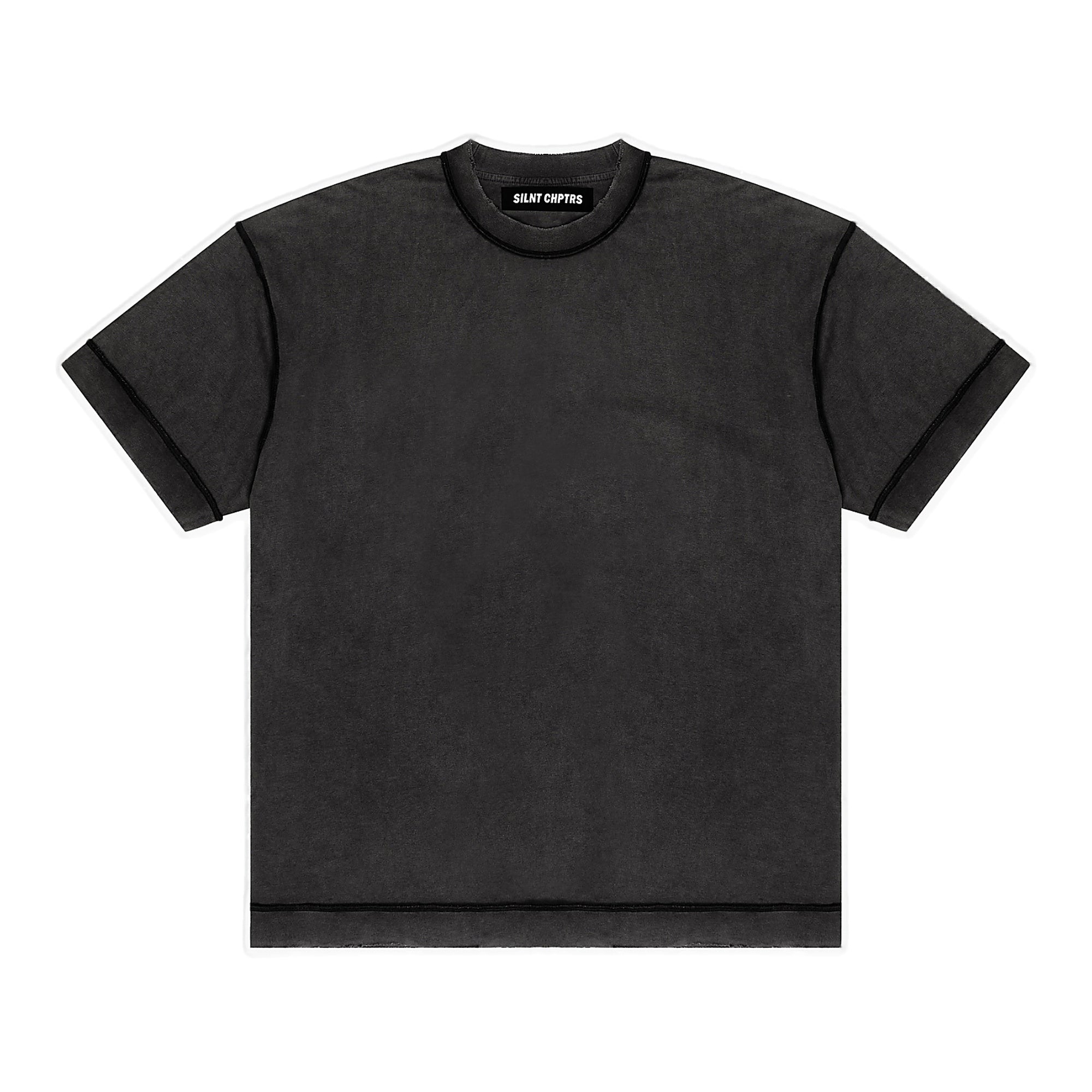 Silnt Chptrs Stitch Tee - Raw Hem Vintage Black