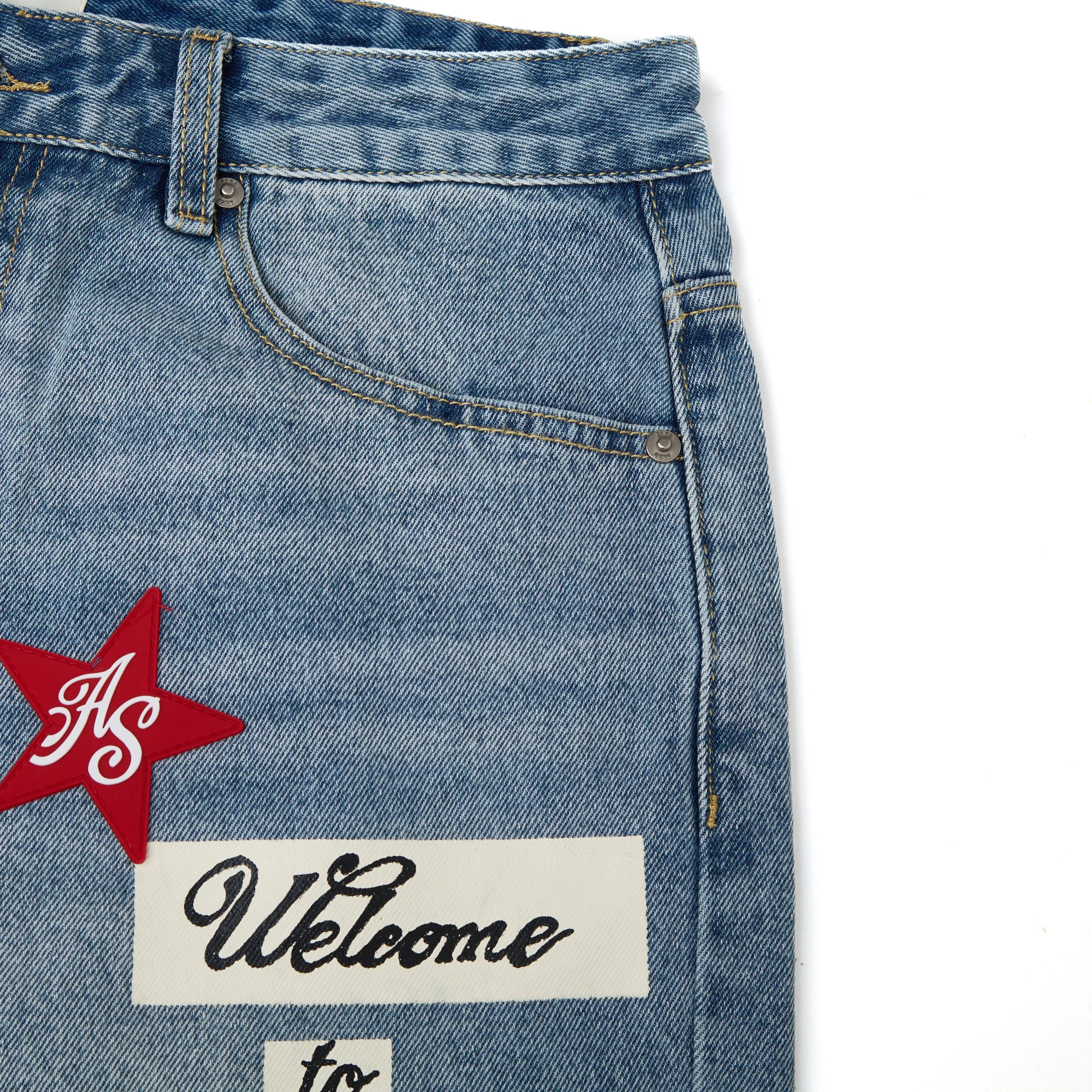 Almost Someday - Welcome Denim Jort - Blue Wash