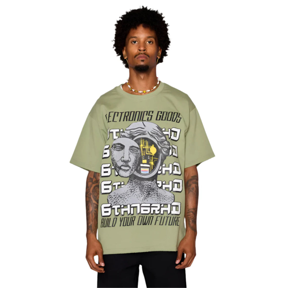 6Th Nbrhd "Handmade" T-Shirt - Olive