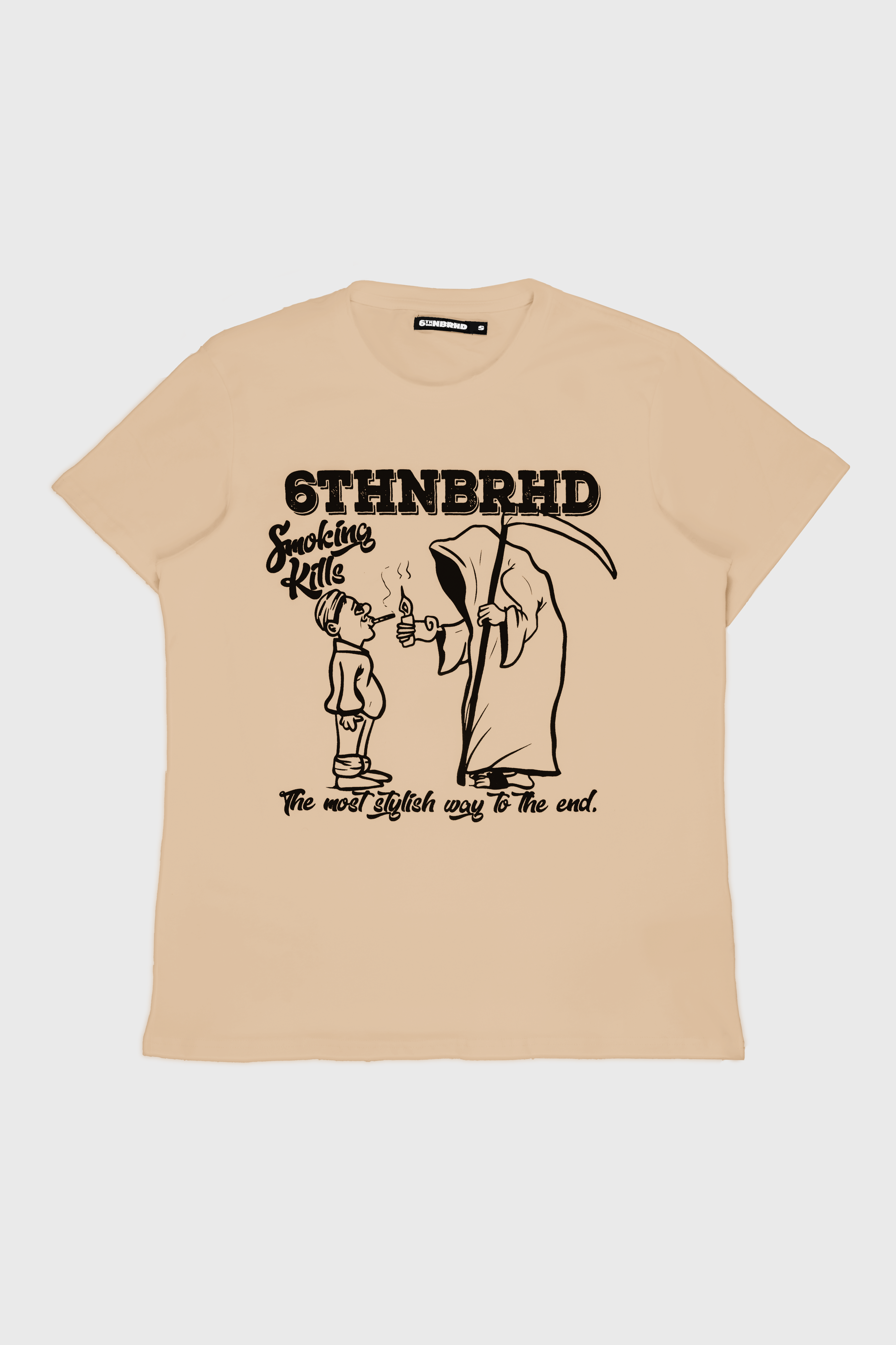 6Th Nbrhd No Smokes Men's T-Shirt - Beige