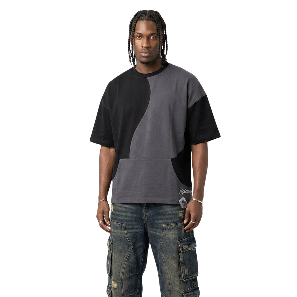 No Name Needed Deja T-Shirt - Patchwork Design