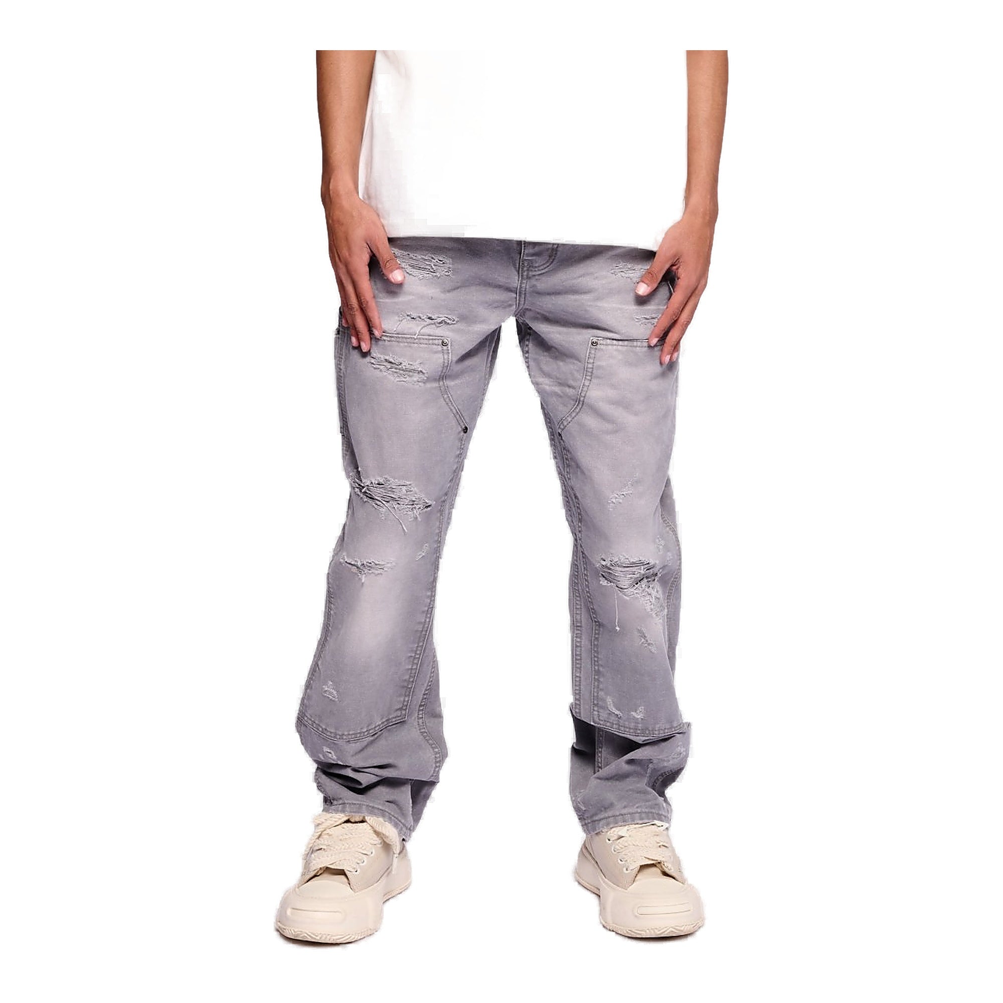 Valabasas Scooter Canvas Light Grey Straight Pants - Light Grey