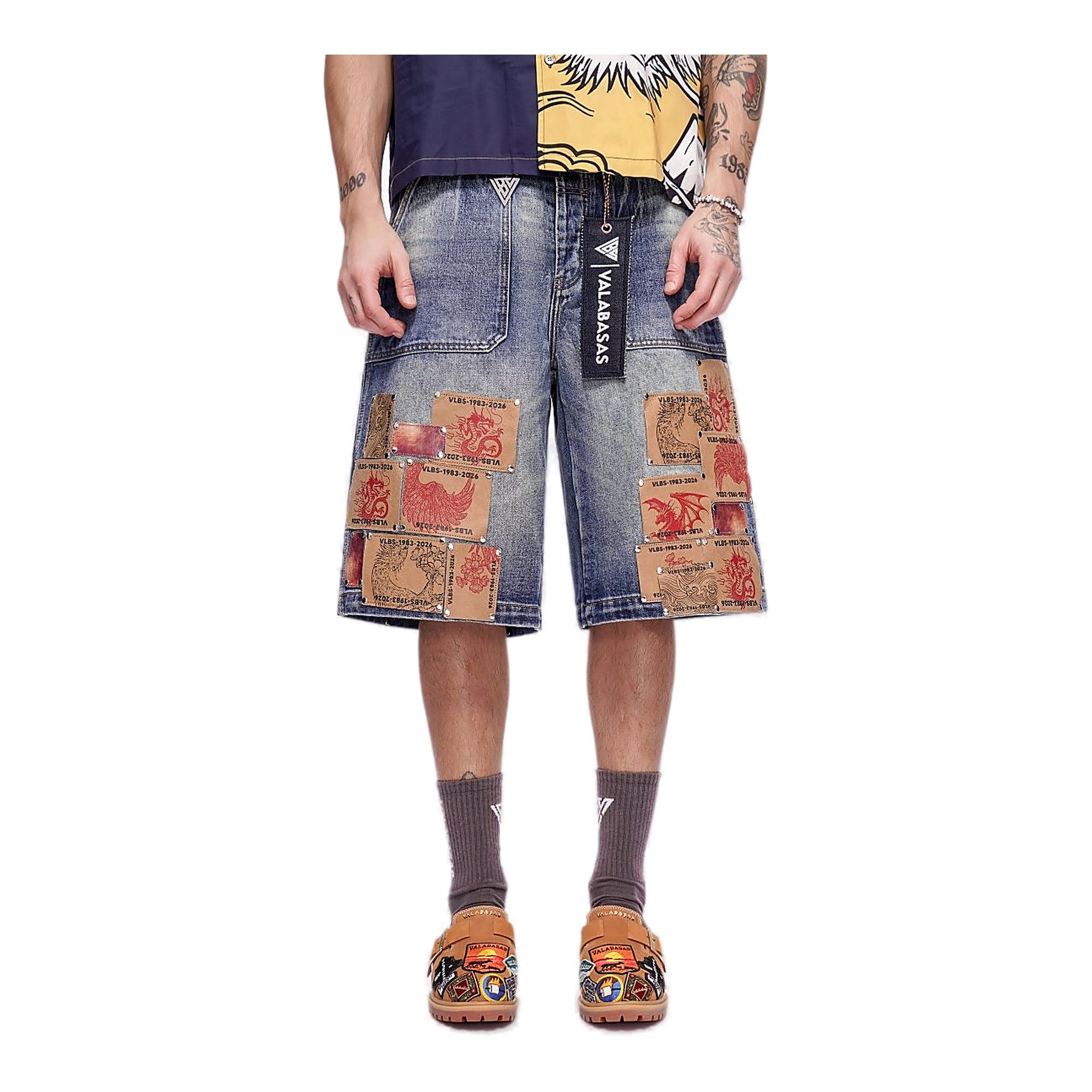 Valabasas Patchwork Shorts - Oversized