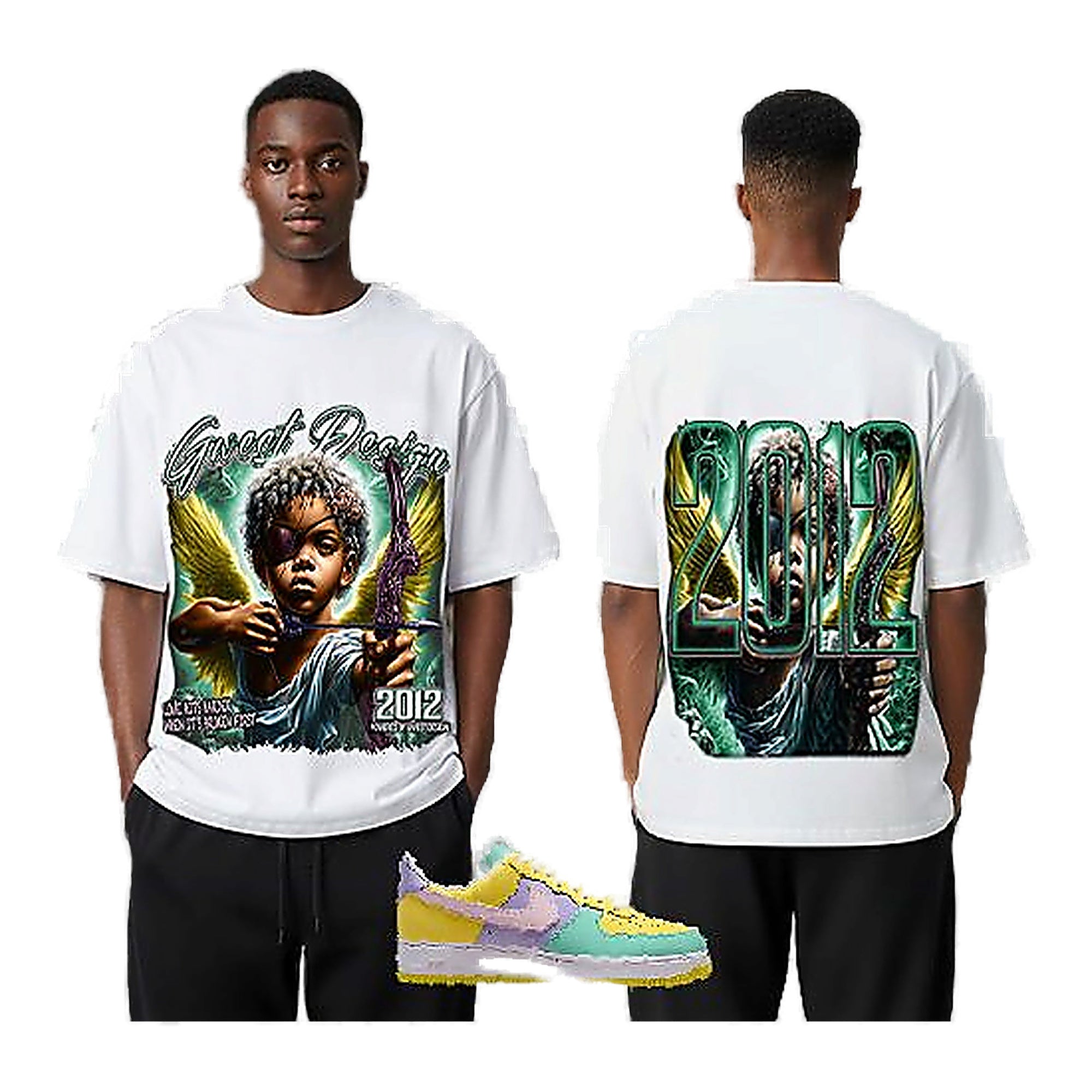 G-West Broken Angel Tee - Graphic Wht/Yel