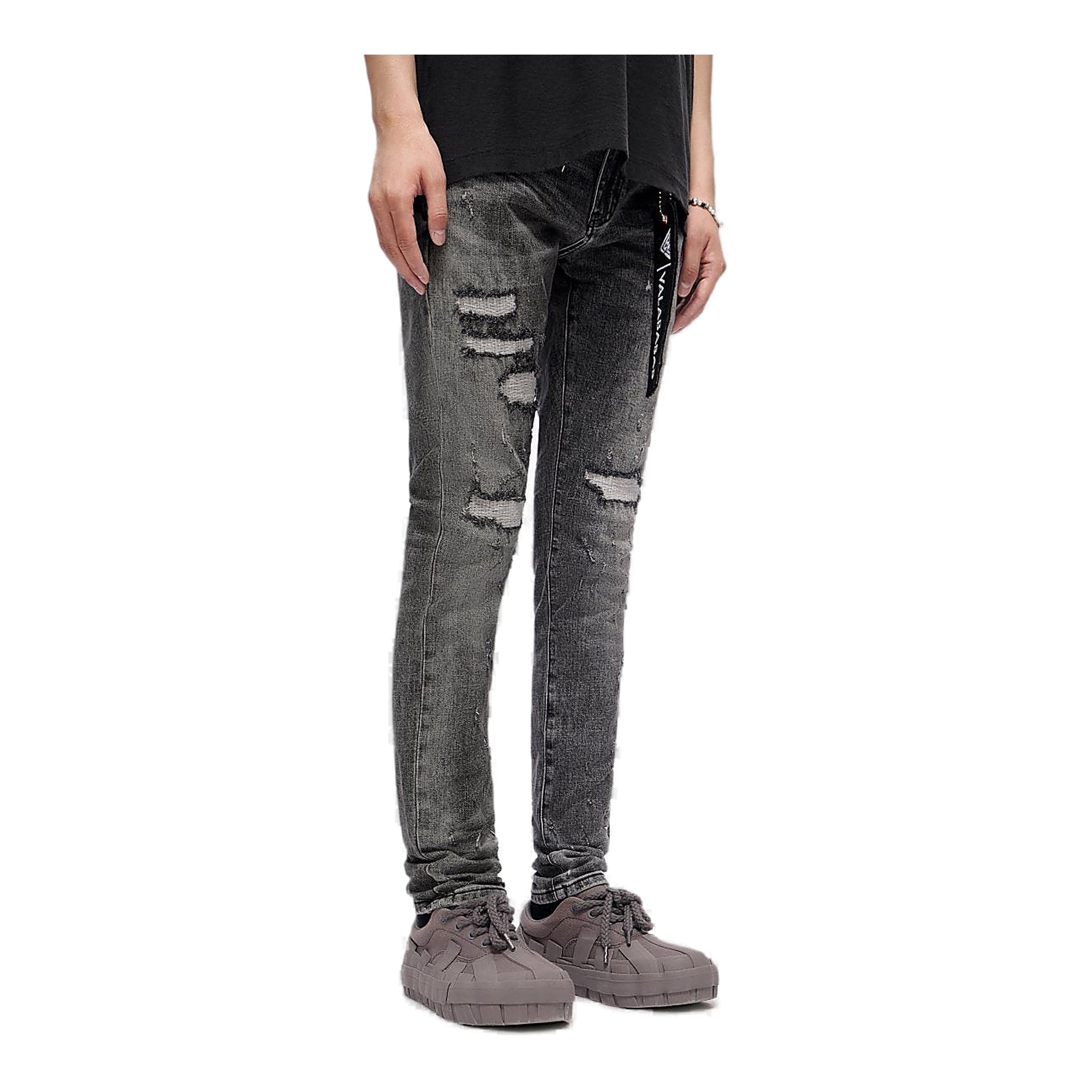 Valabasas Ilyas Jeans - Distressed Grey Wash