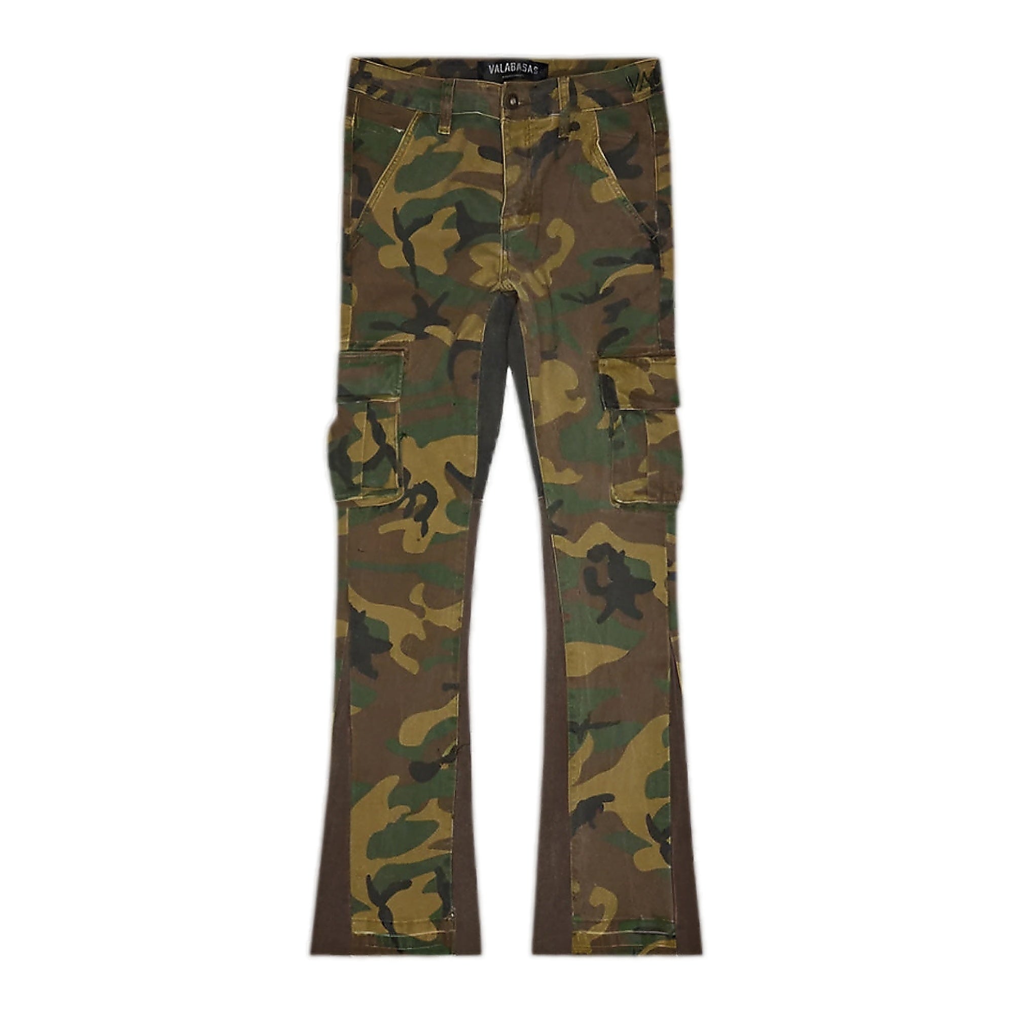Valabasas "Geno Er Green Stacked Flare Jean" Jeans - Camouflage