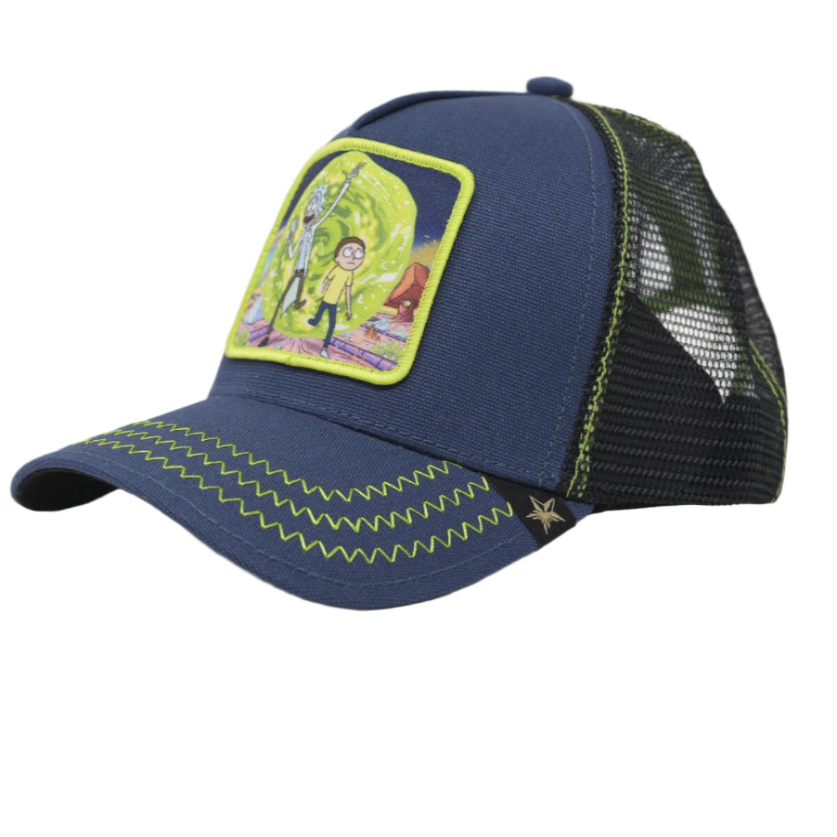 Gold Star Rick And Morty Trucker Hat - Blue
