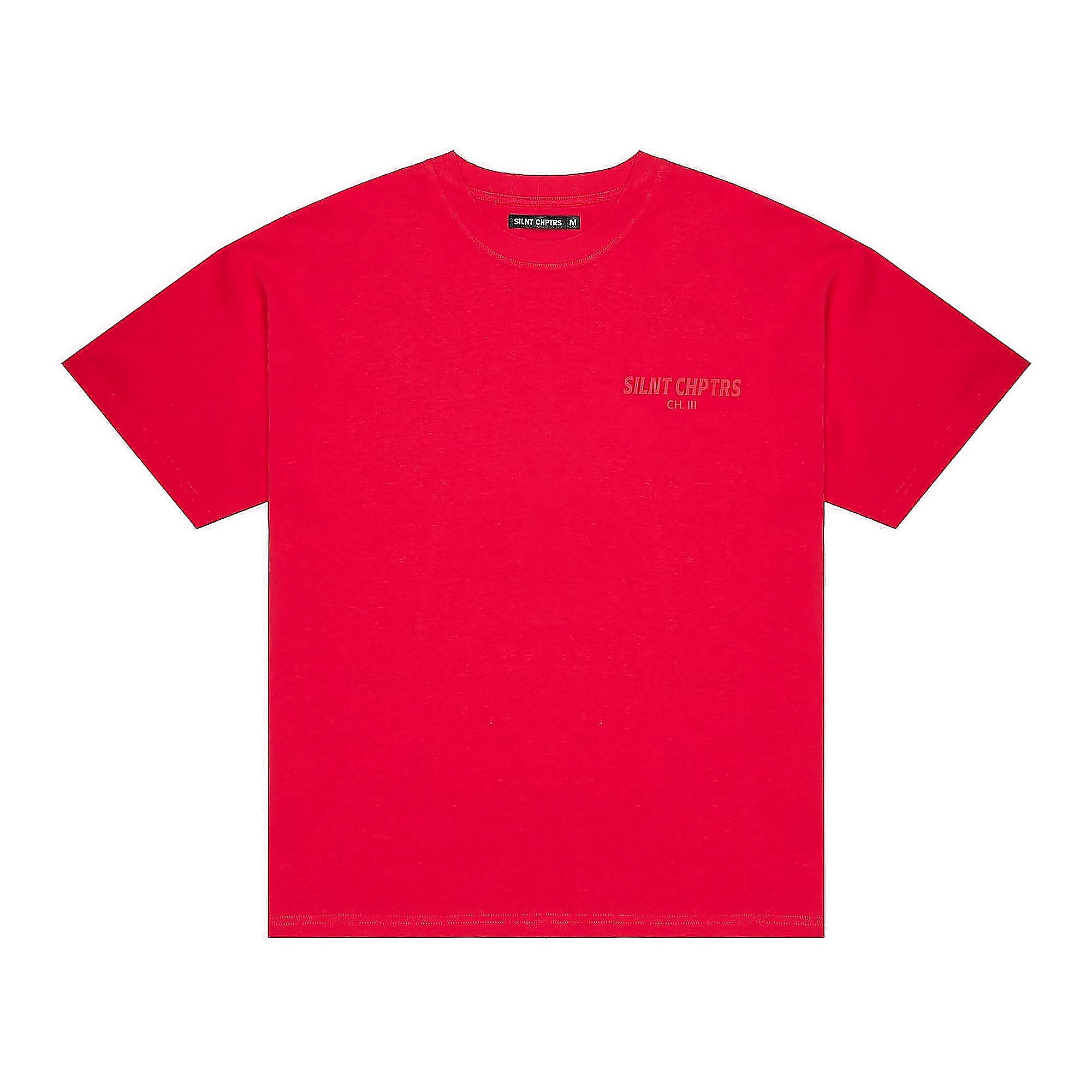 Silnt Chptrs Present-Day Embossed Tee - Boxy Fit Red