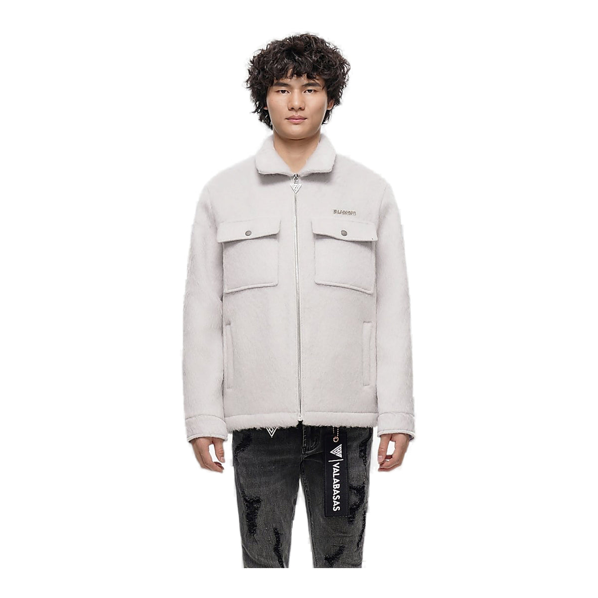 Valabasas Offset Jacket - Mohair Blend Grey