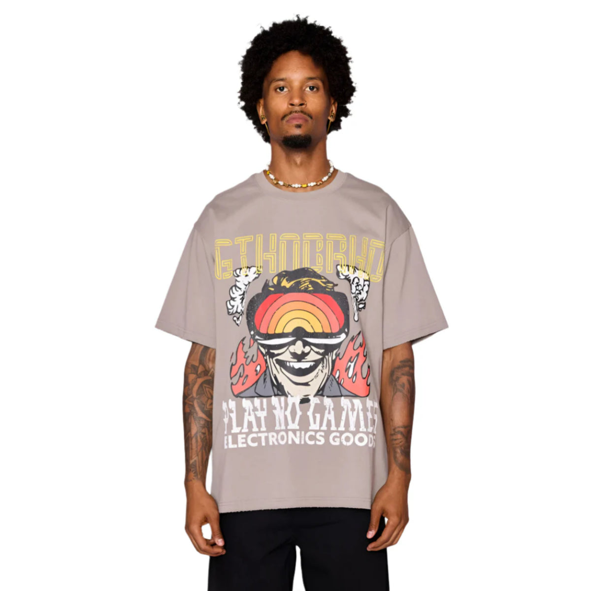 6Th Nbrhd "No batteries" T-Shirt - Gray