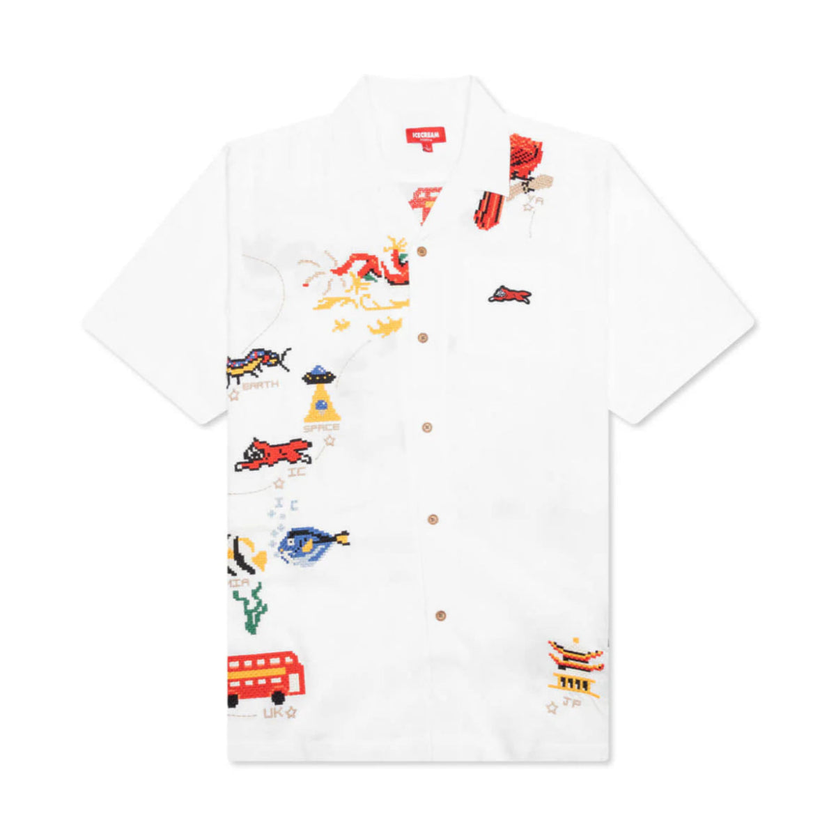 Ice Cream "The Traveler Ss Woven" Shirt - Embroidered