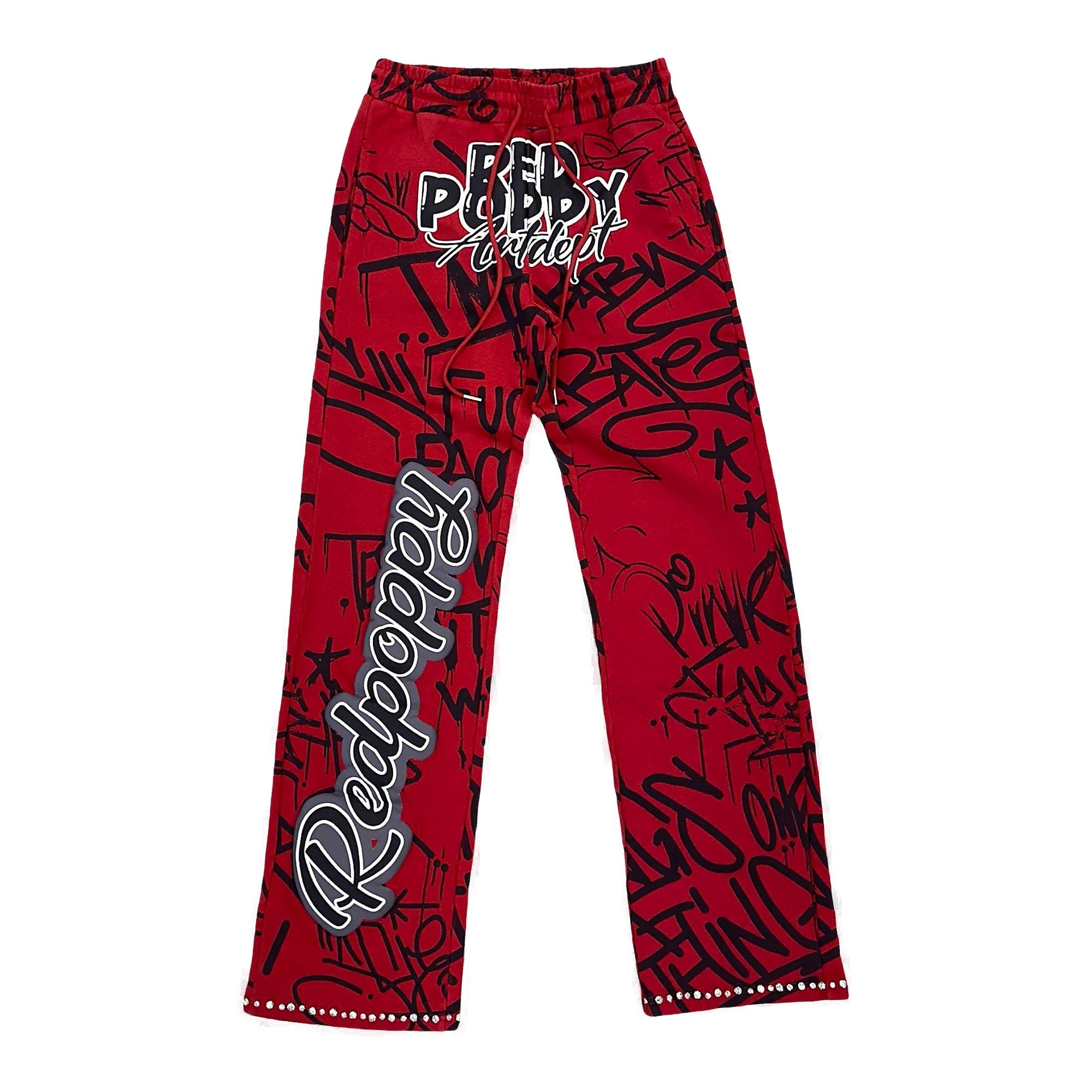 Red Poppy Men's Sweatpants - Red Color