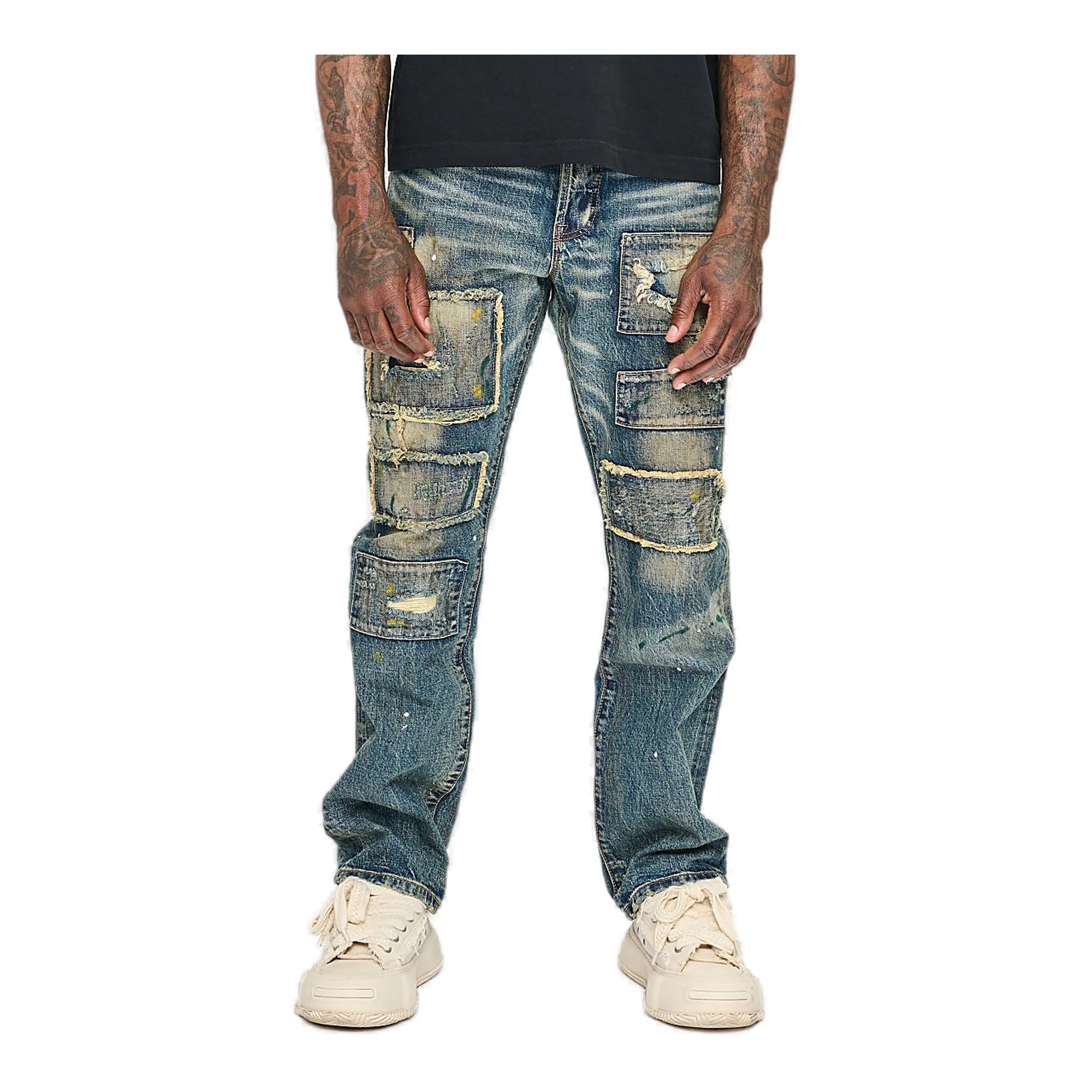 Valabasas Patch Jeans - Distressed