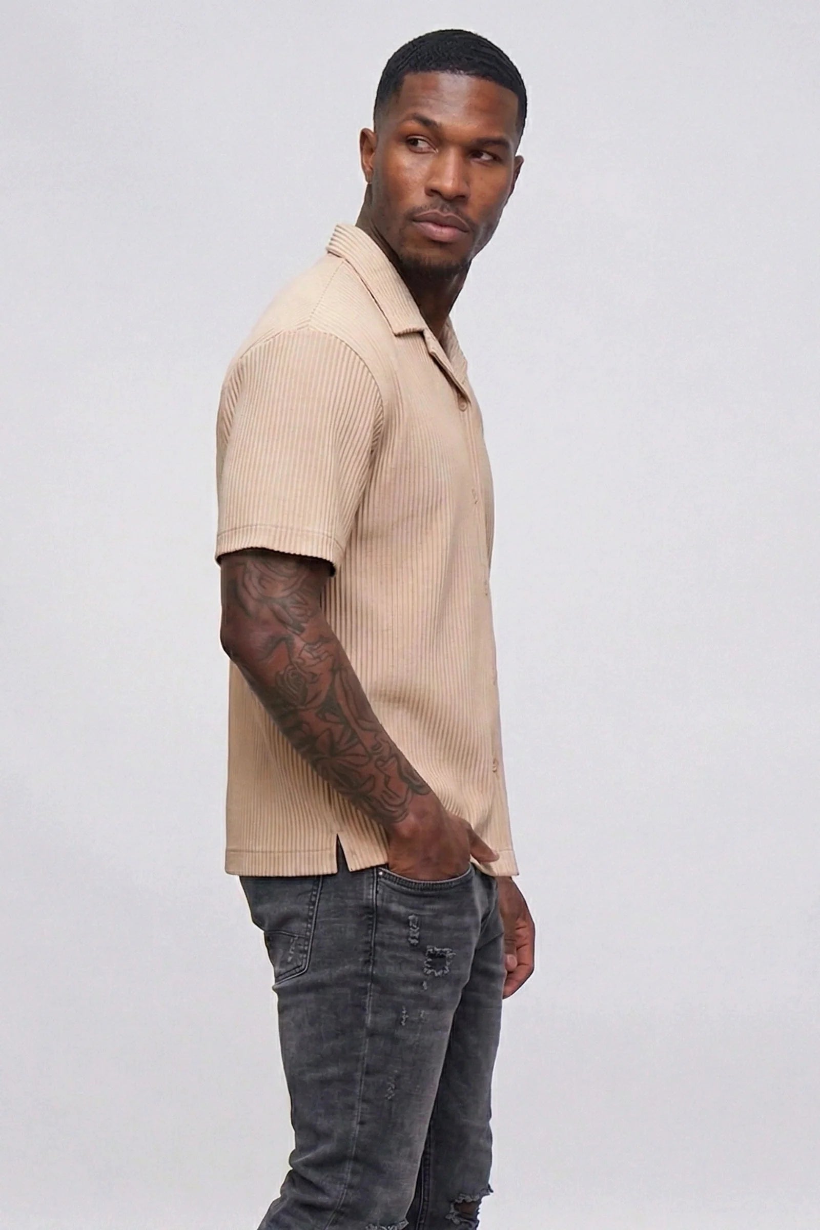 Silnt Chptrs Ribbed Shirt - Boxy Fit