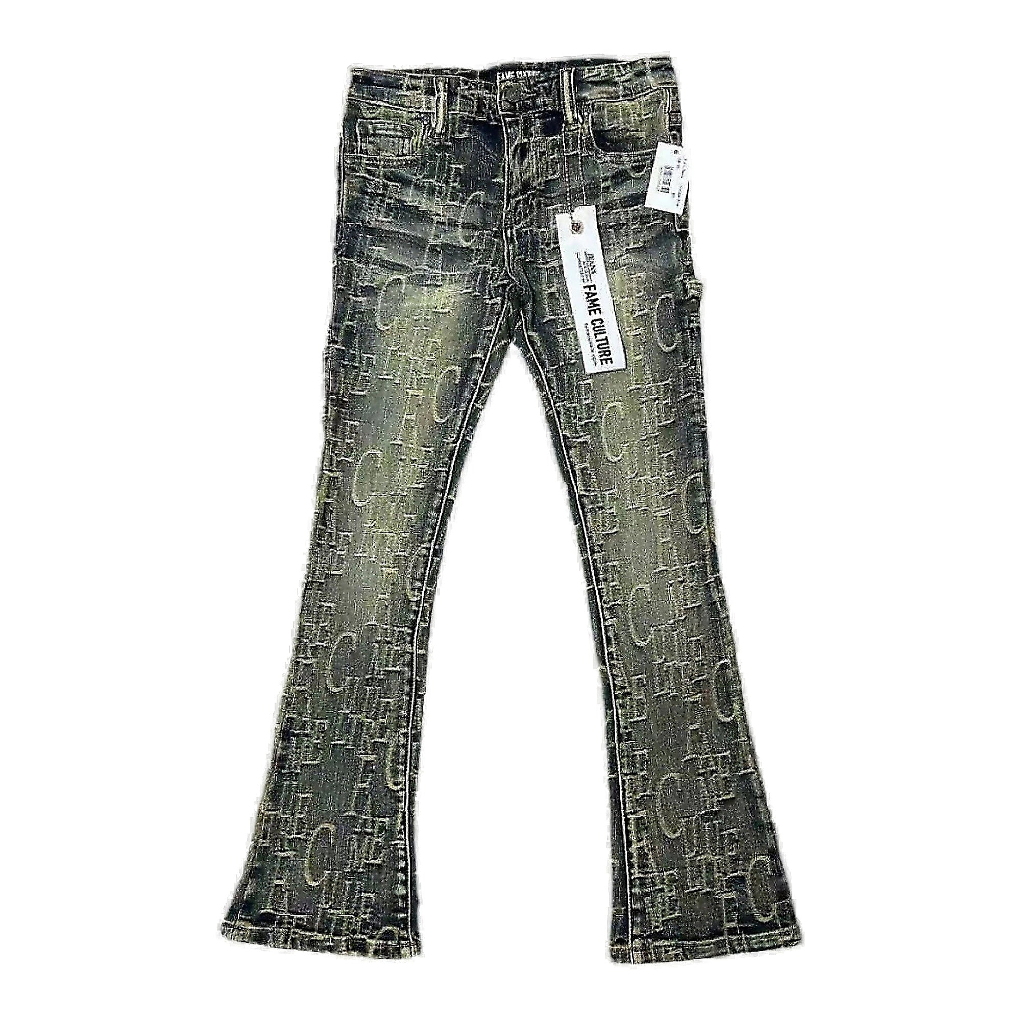 Fame Culture Puzzled Jeans - Acid Wash