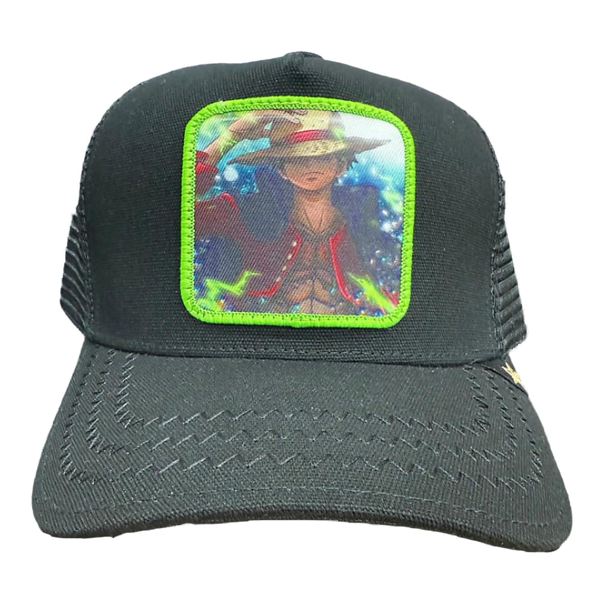 Gold Star One Piece Trucker Hat - Black