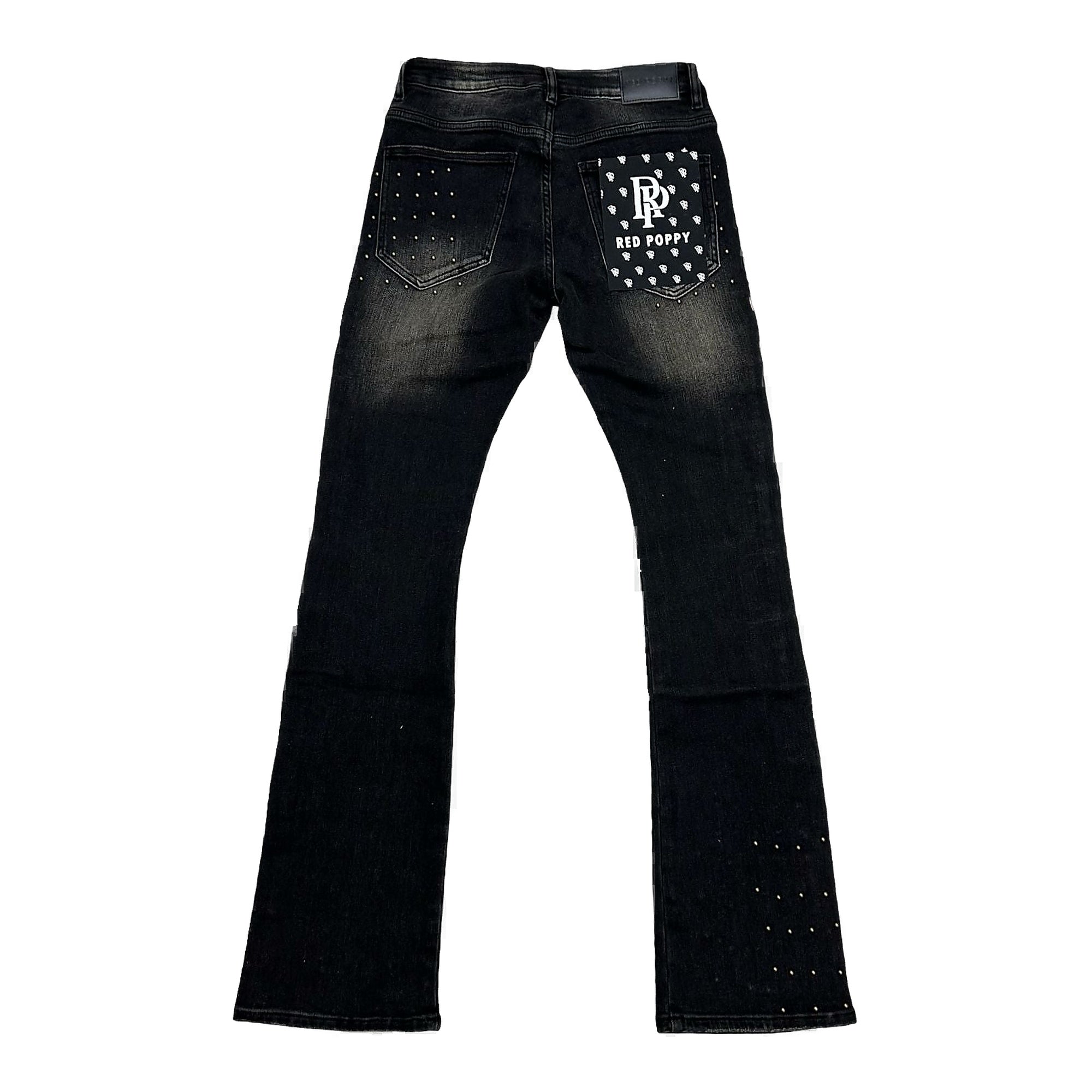 Red Poppy Logo Jeans - Stacked