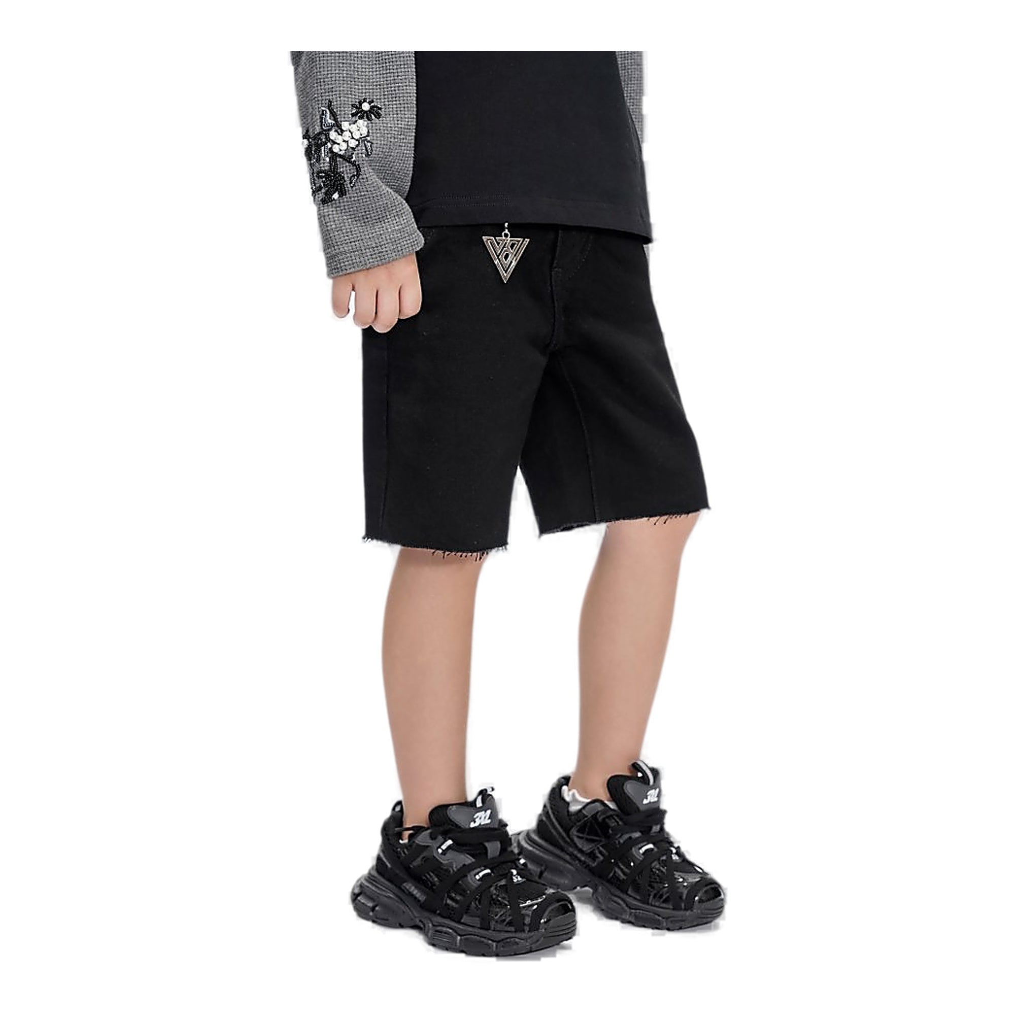 Valabasas Raw Youth Shorts - Waxed Denim Black