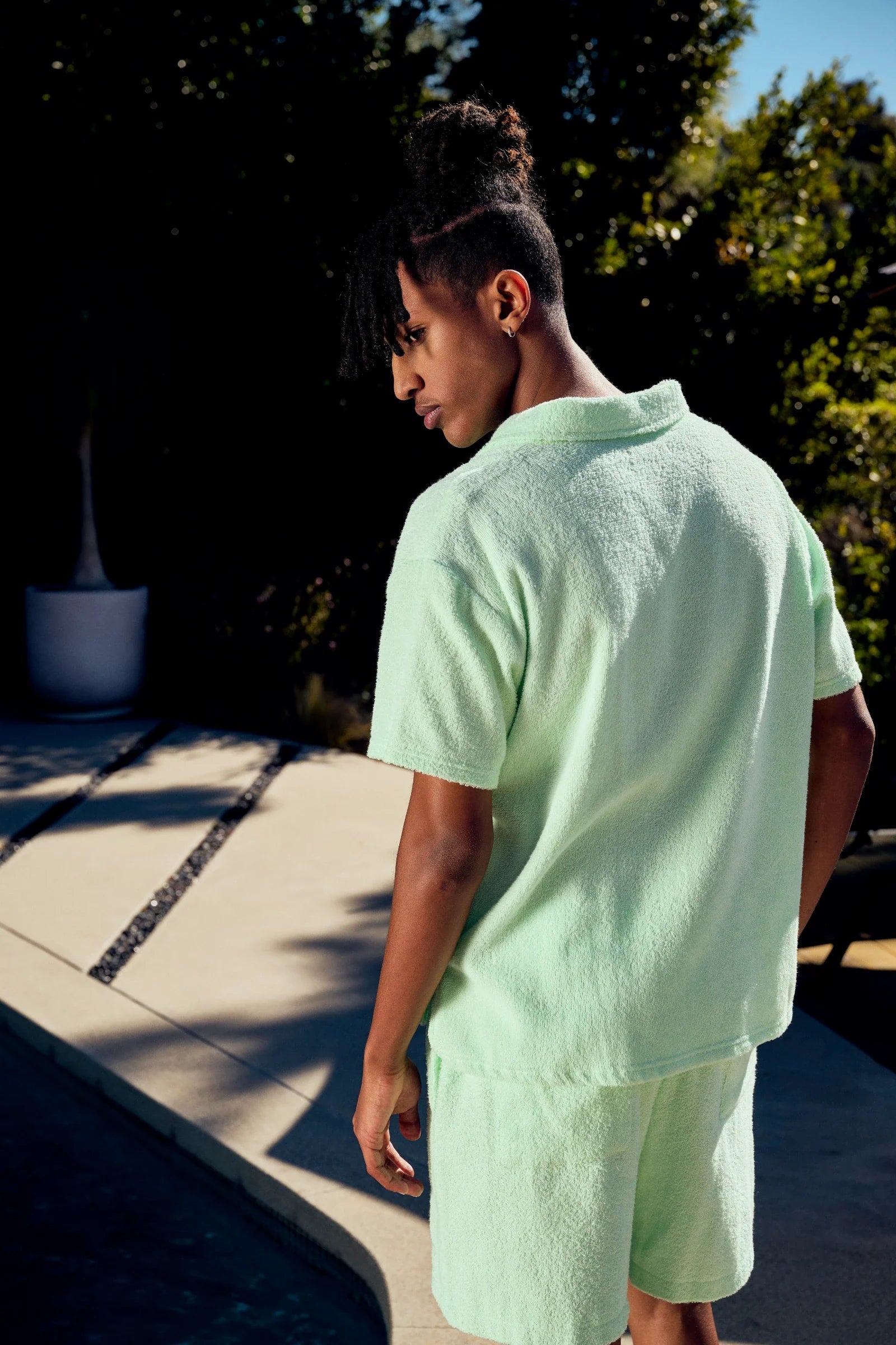 Silnt Chptrs Terry Polo Shirt - Textured