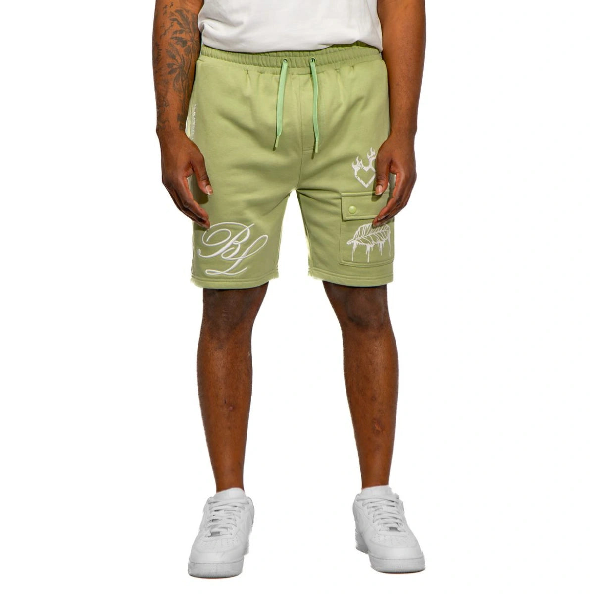Black Leaf "Heart Of A Champion Sage B&T" Shorts - Green