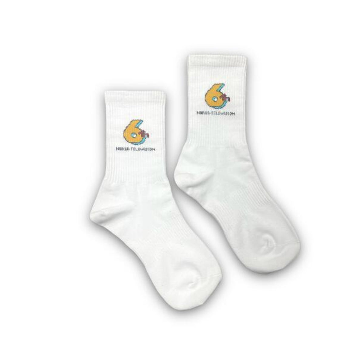 6Th Nbrhd "Television" Socks - White