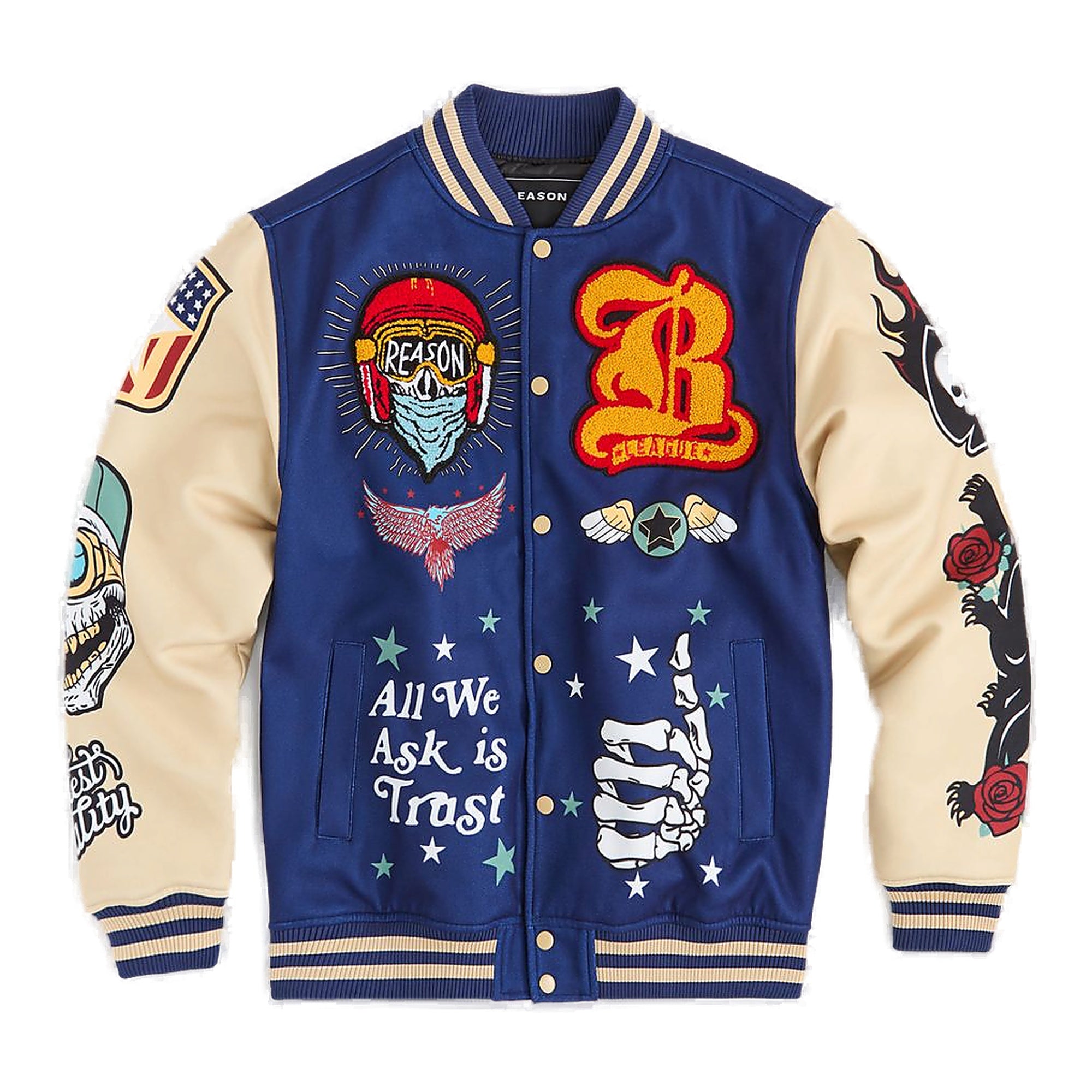 Reason "Rer5" Varsity Jacket - Blue