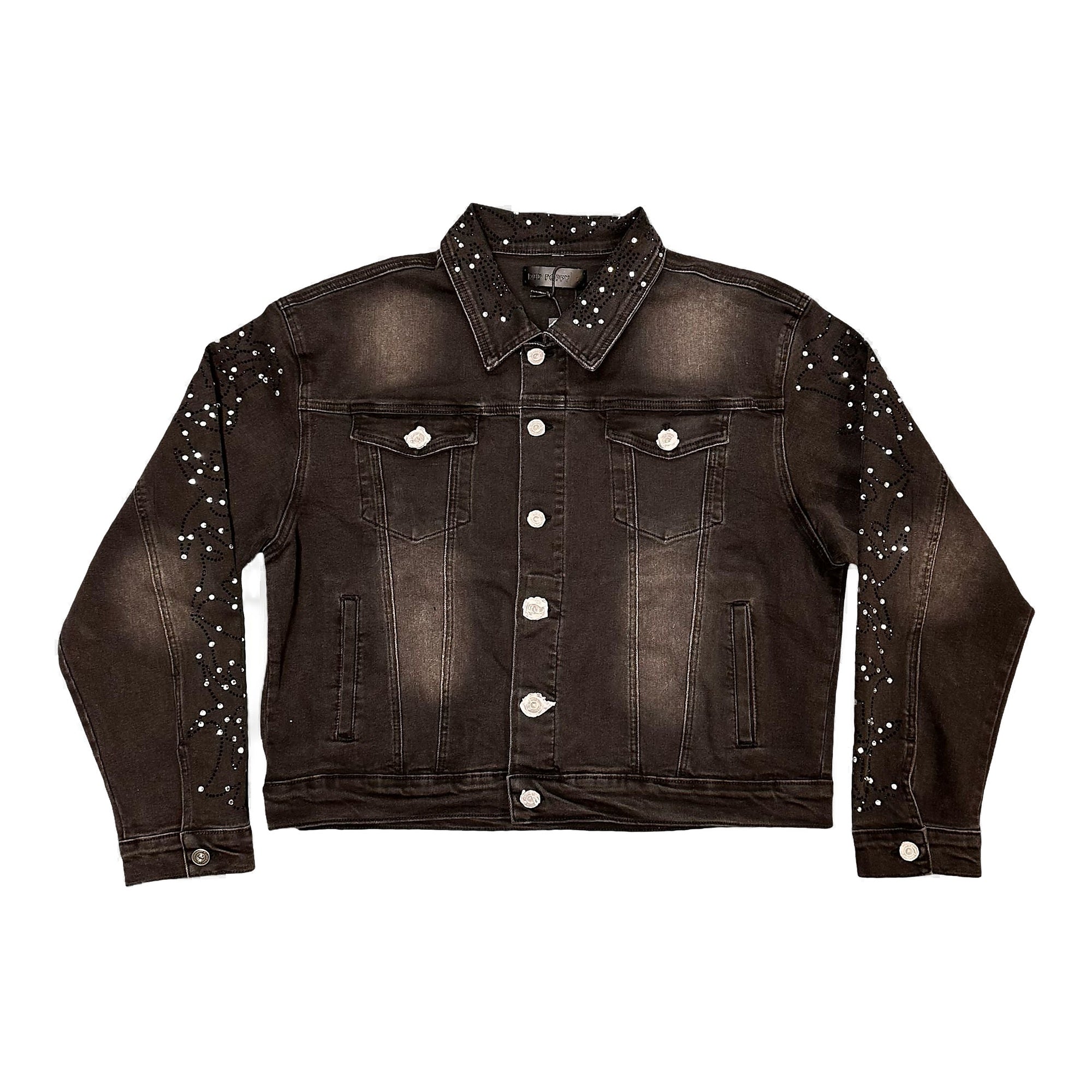 Red Poppy Cropped Fit Trucker Jacket