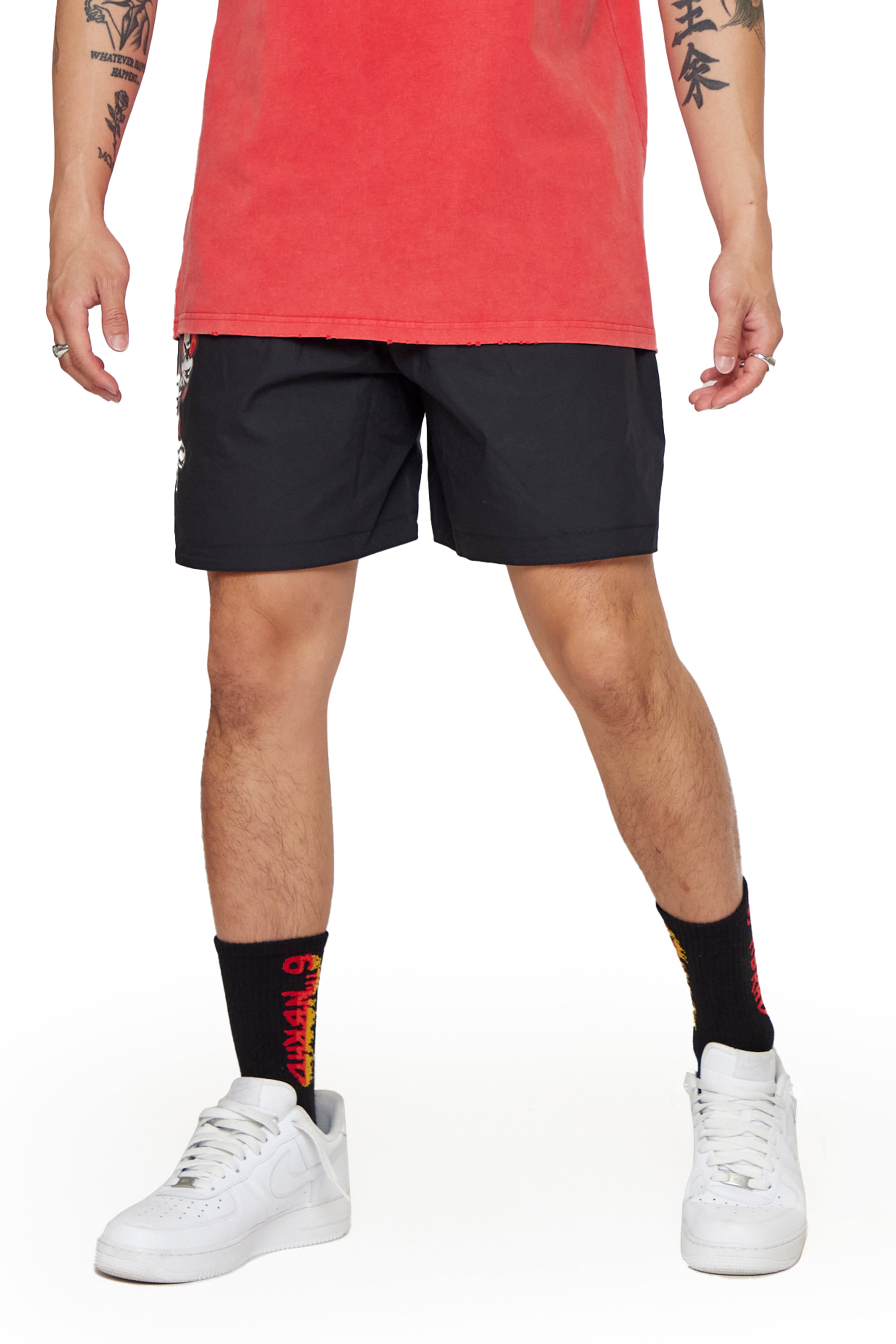 6Thneighborhood Skull Flame Shorts - Graphic
