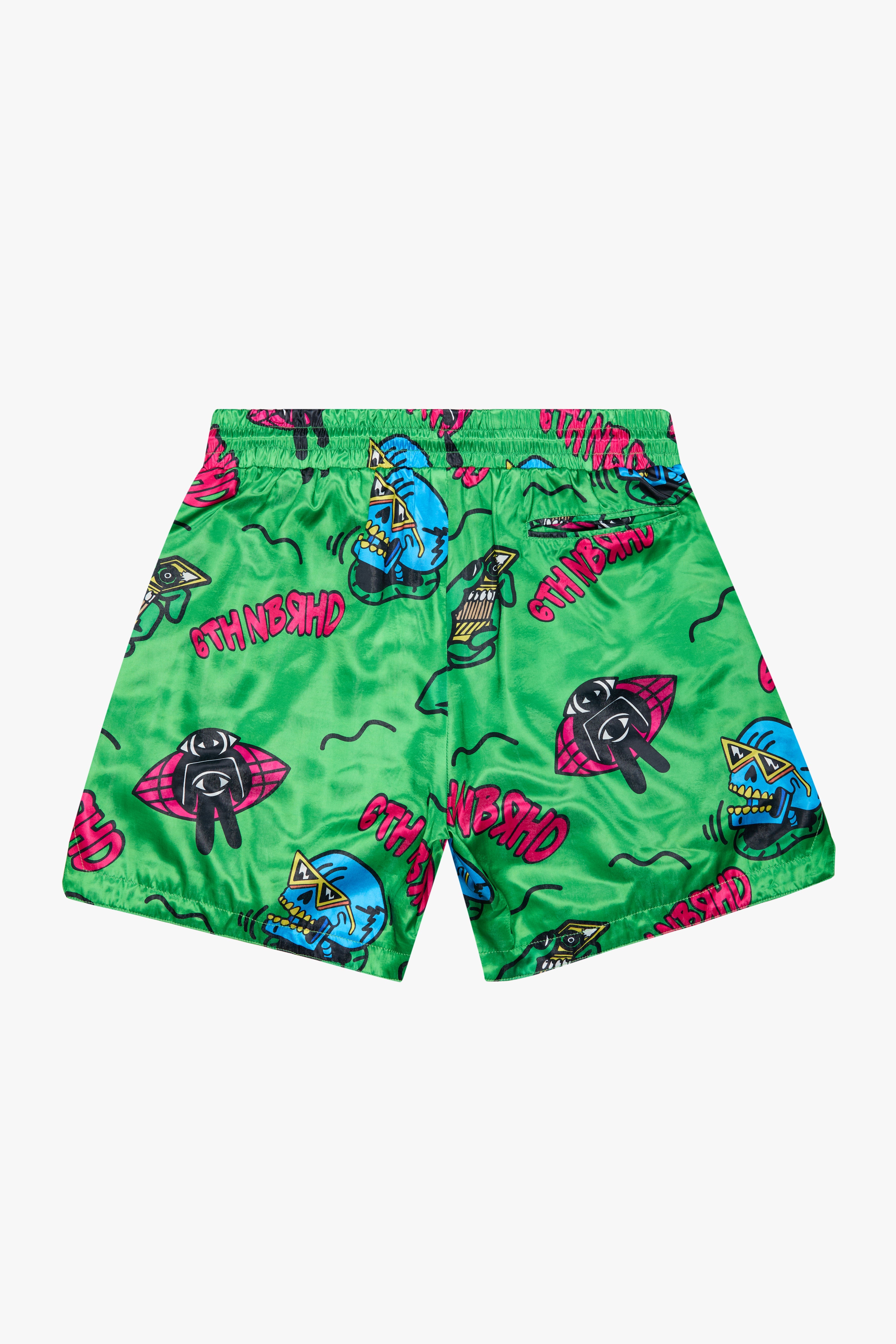 6Th Nbrhd Paint Men's Shorts - Green