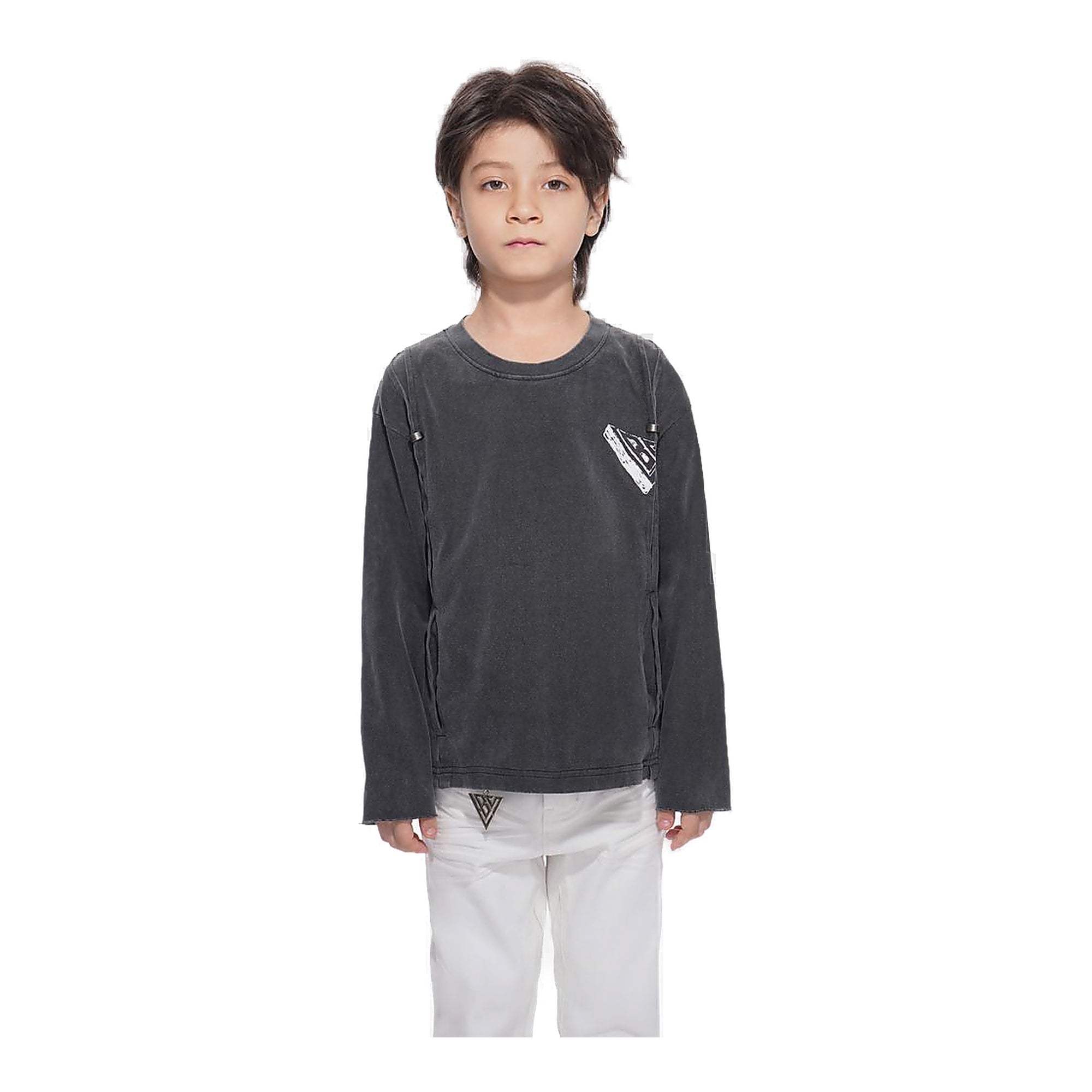 Valabasas Kids Piece Sunfaded Black Tee - Charcoal