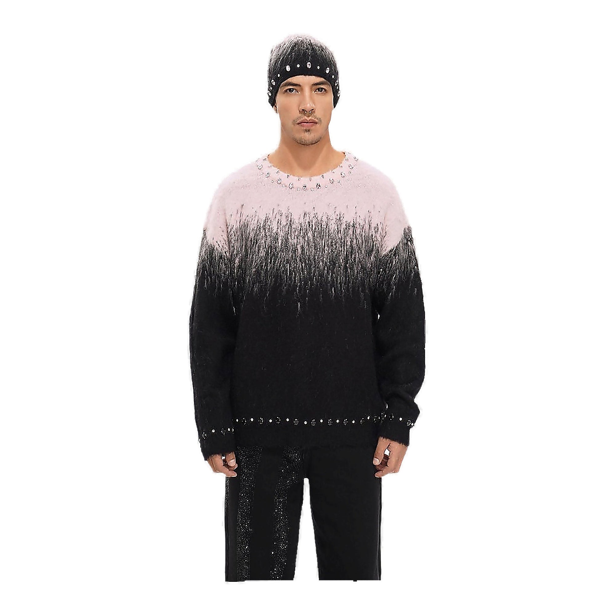 Valabasas Ombré Sweater - Embellished Black