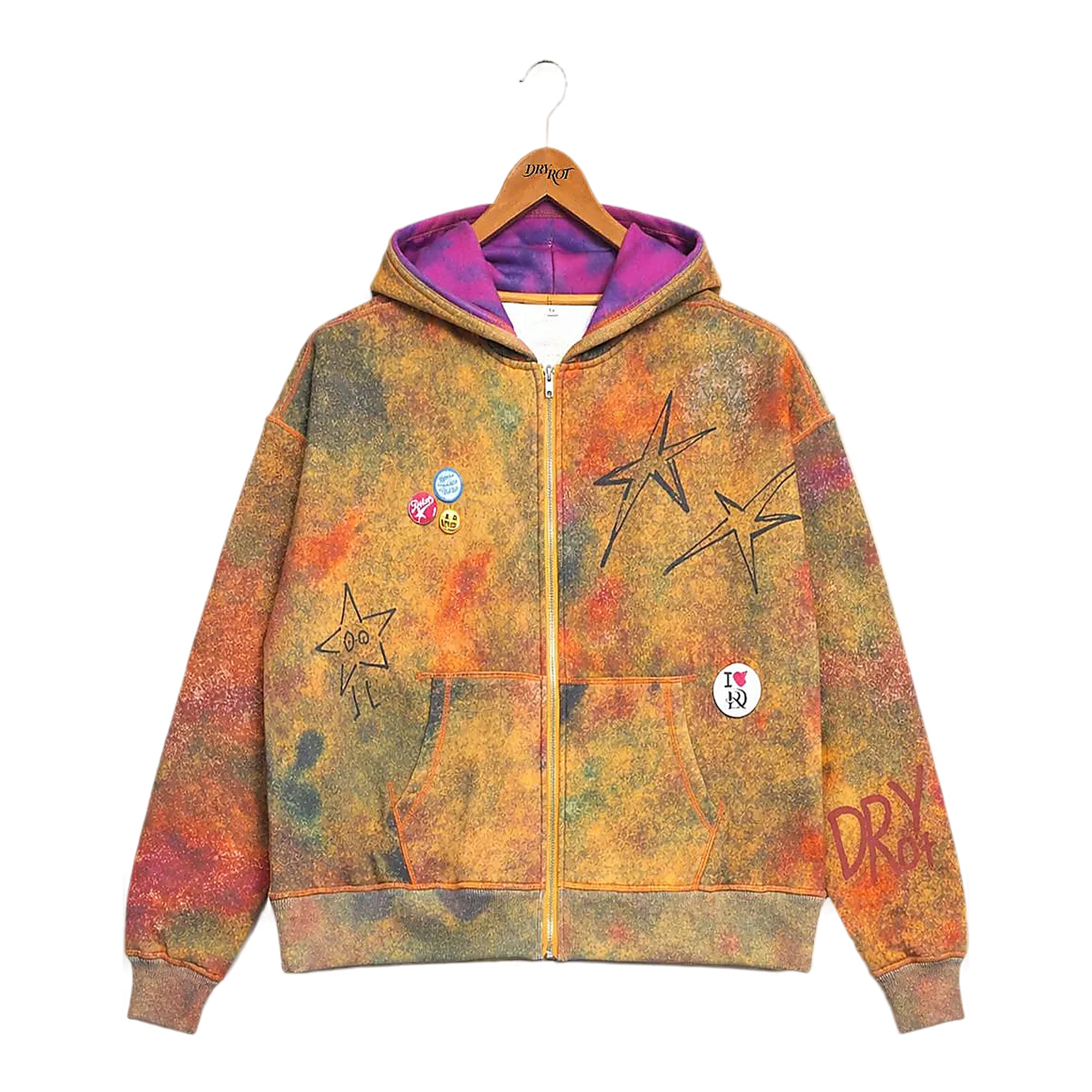 Dry Rot Star Hoodie - Acid Wash