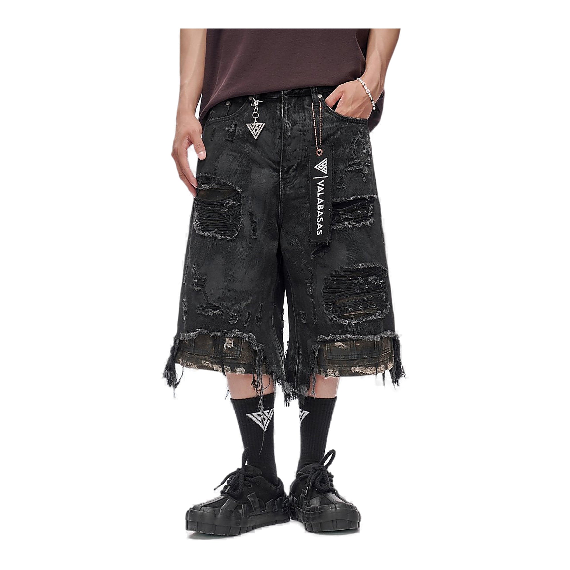 Valabasas Panel Shorts - Distressed