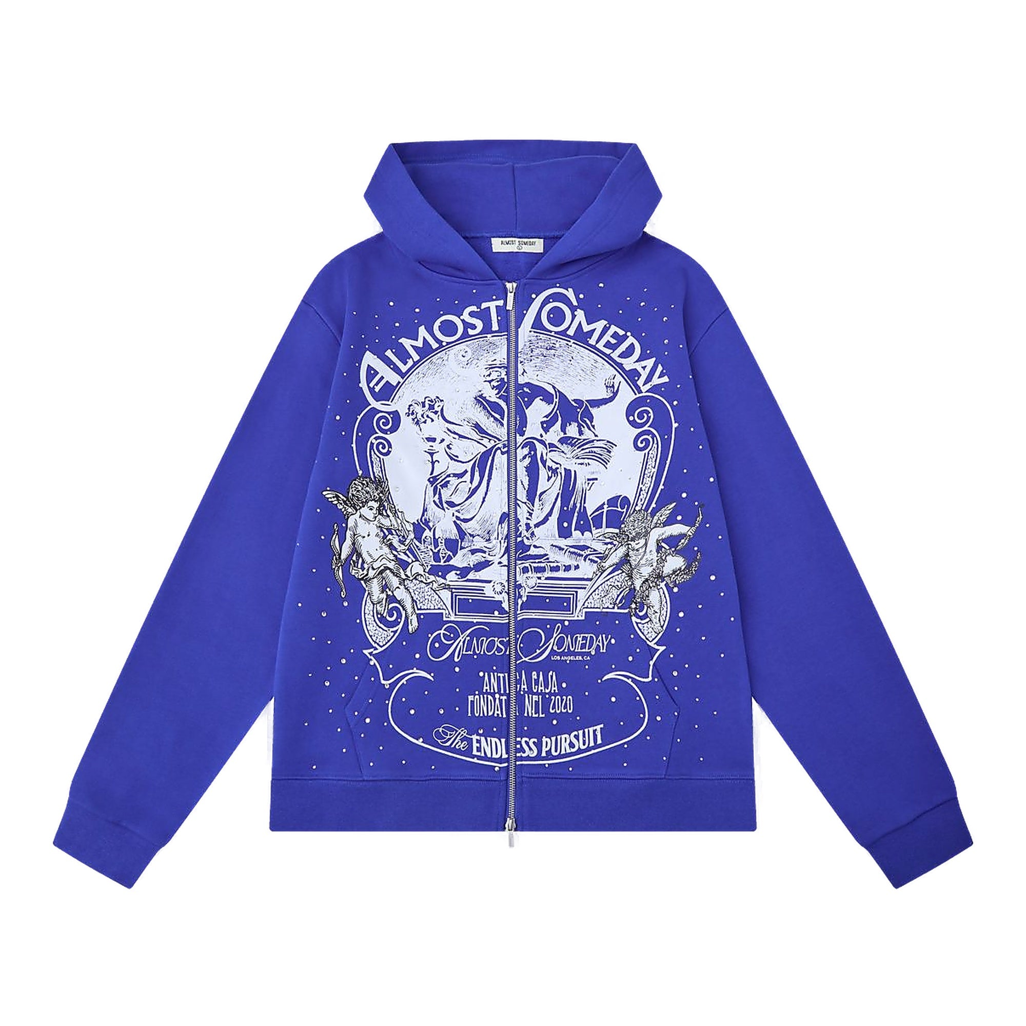 Almost Someday Lavish Zipup Hoodie - Blue
