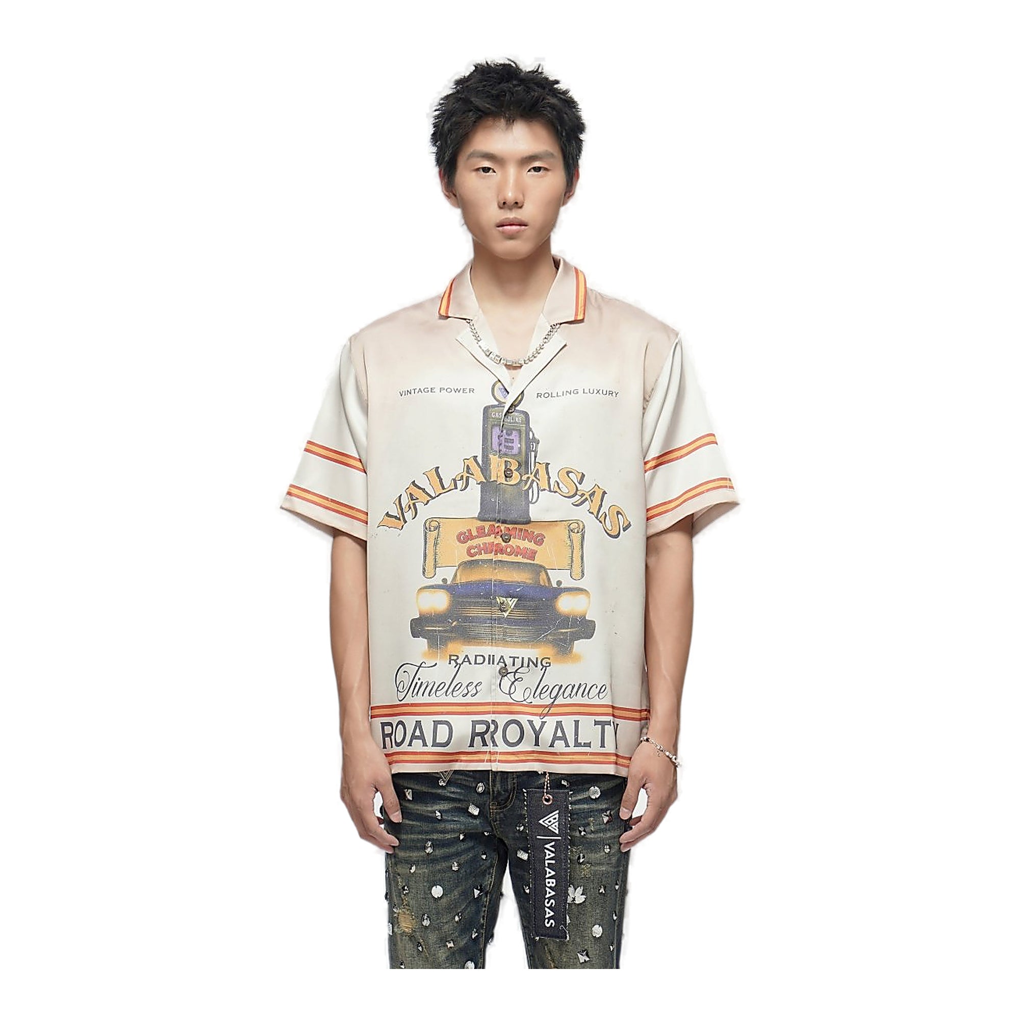 Valabasas Vintage Car Shirt - Graphic Cream