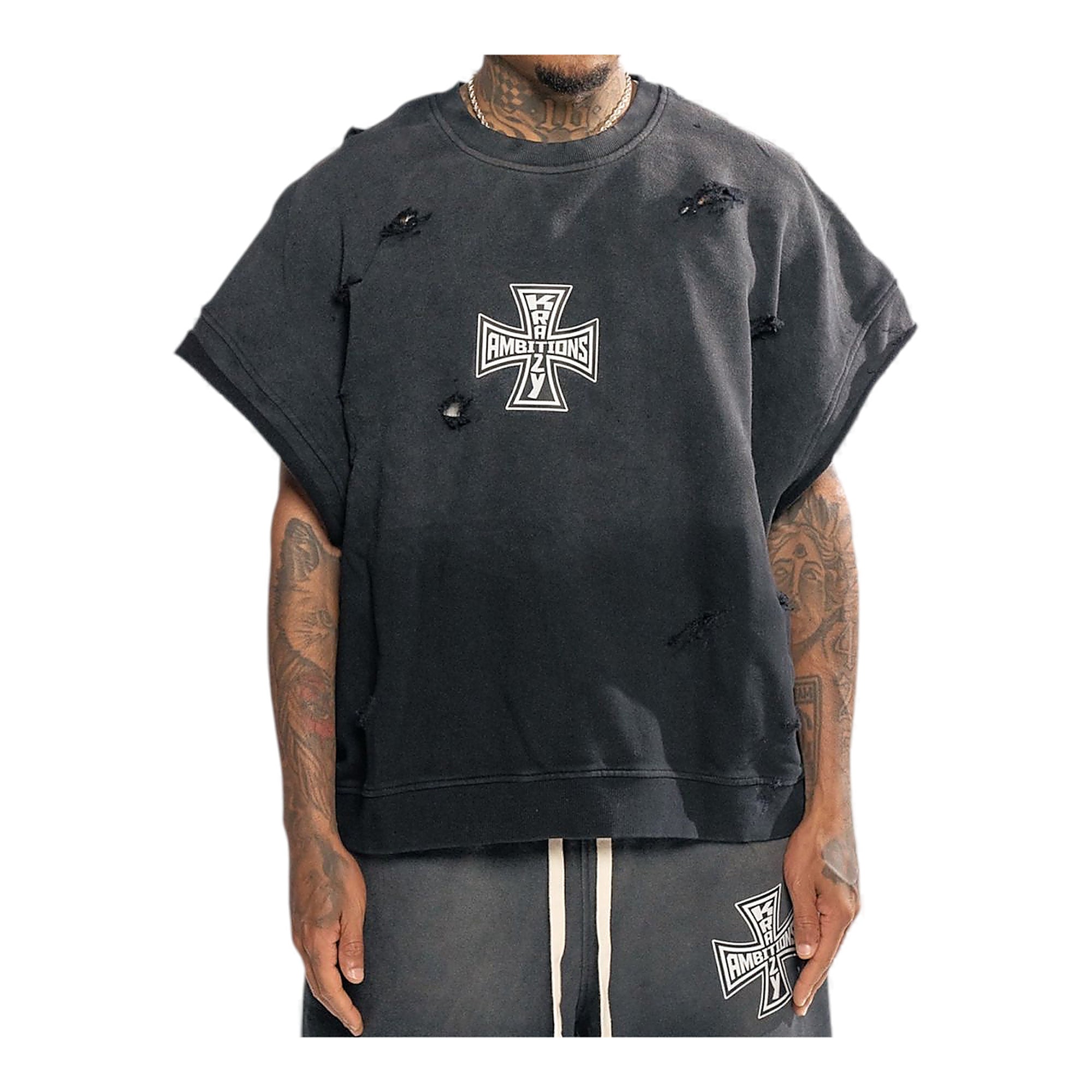 Krazy Ambition Cross Tee - Distressed