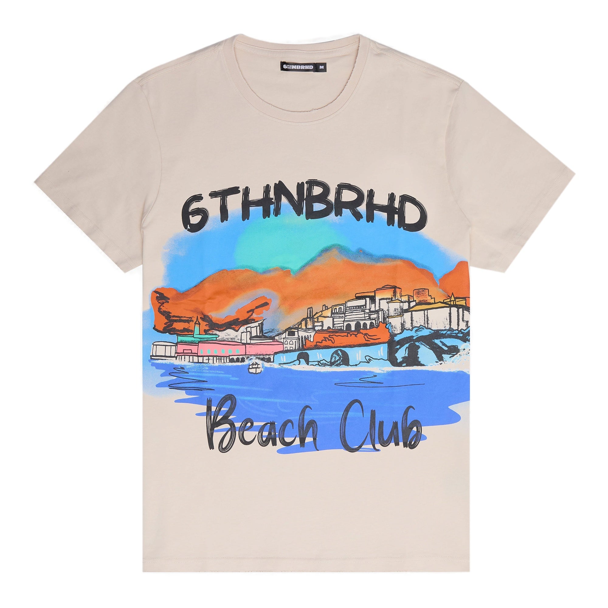 6Th Nbrhd Beach Club Men's T-Shirt - Beige